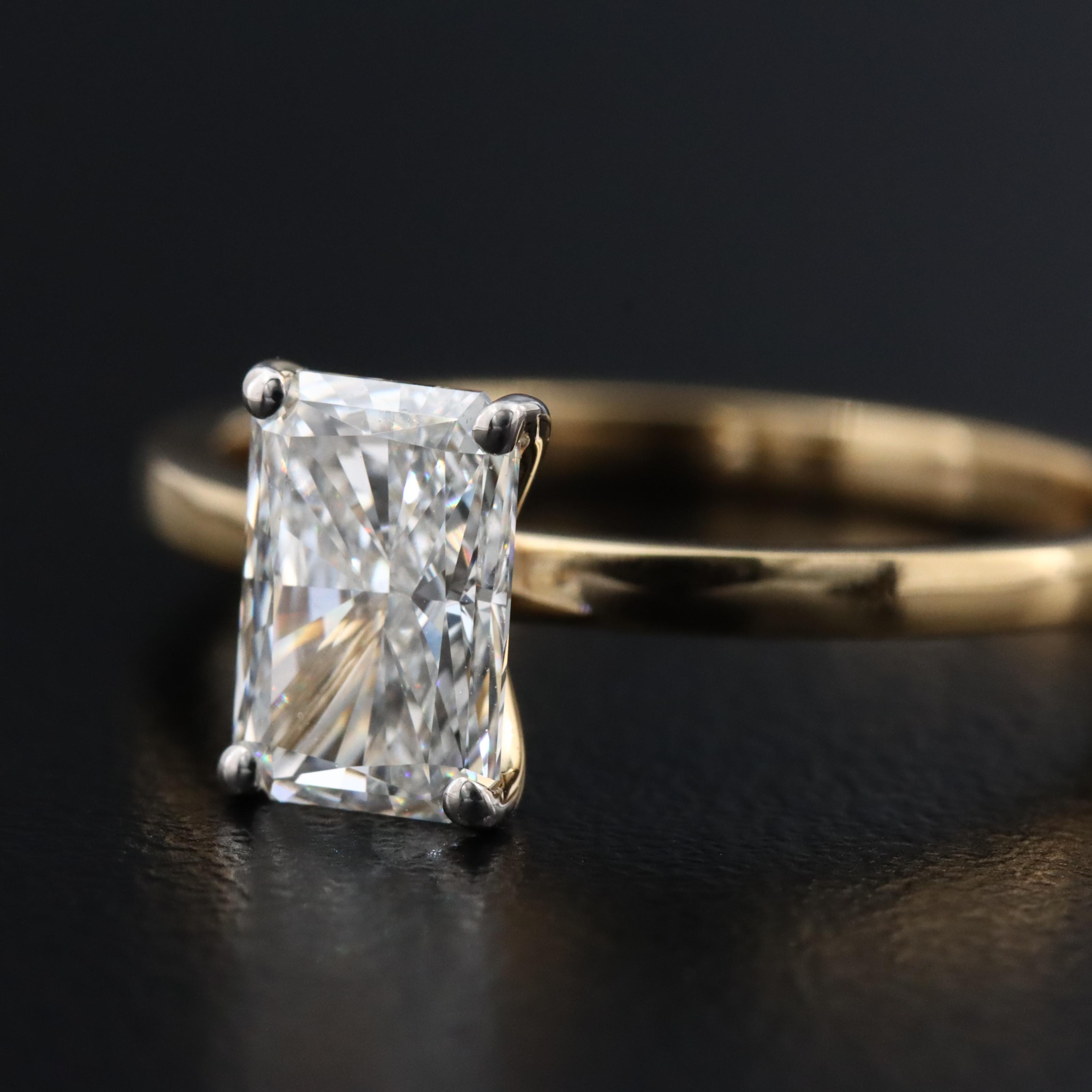 14K 1.07 CT Lab Grown Diamond Solitaire Ring with IGI Report