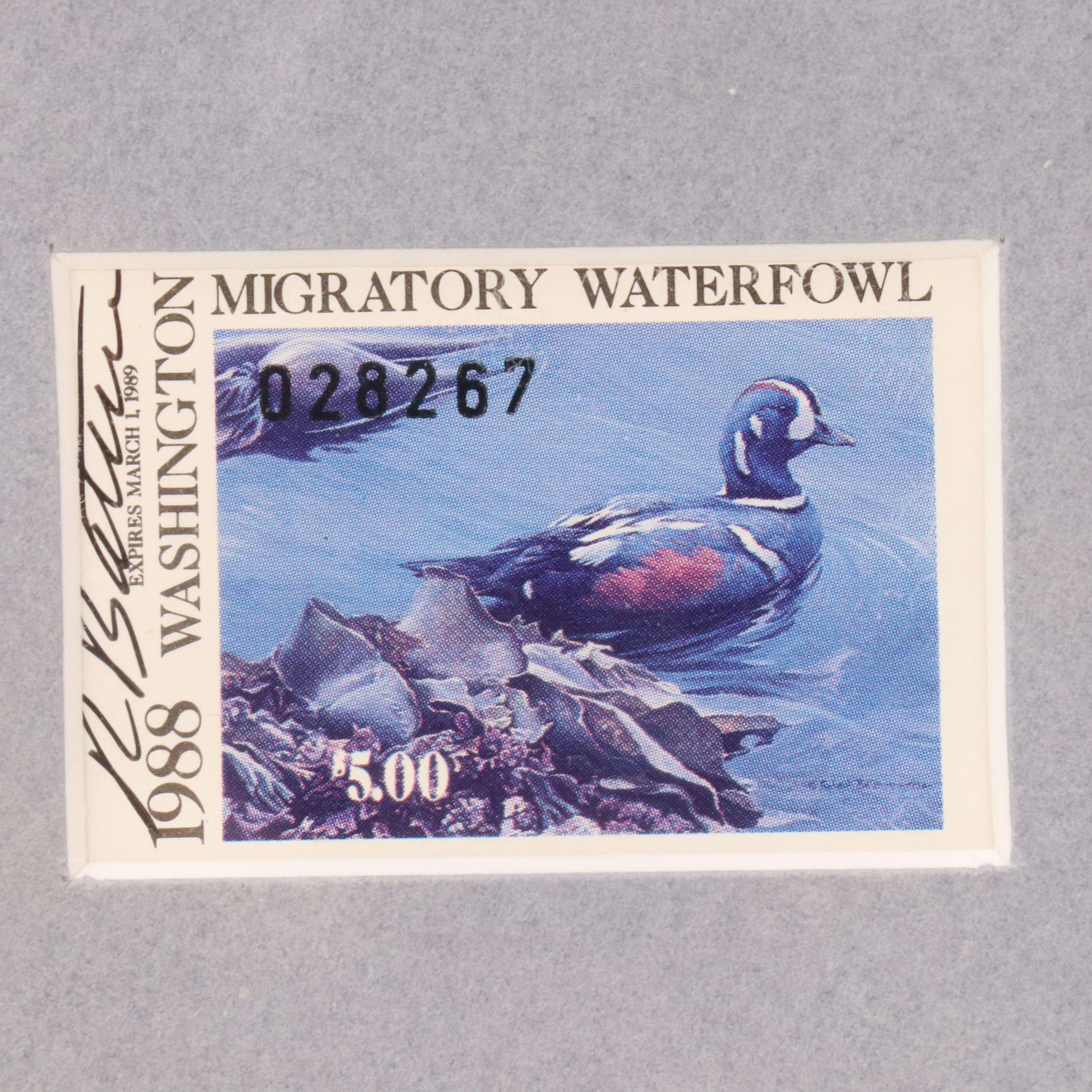 Set of Waterfowl Stamps, Including Washington Migratory Waterfowl, 1988