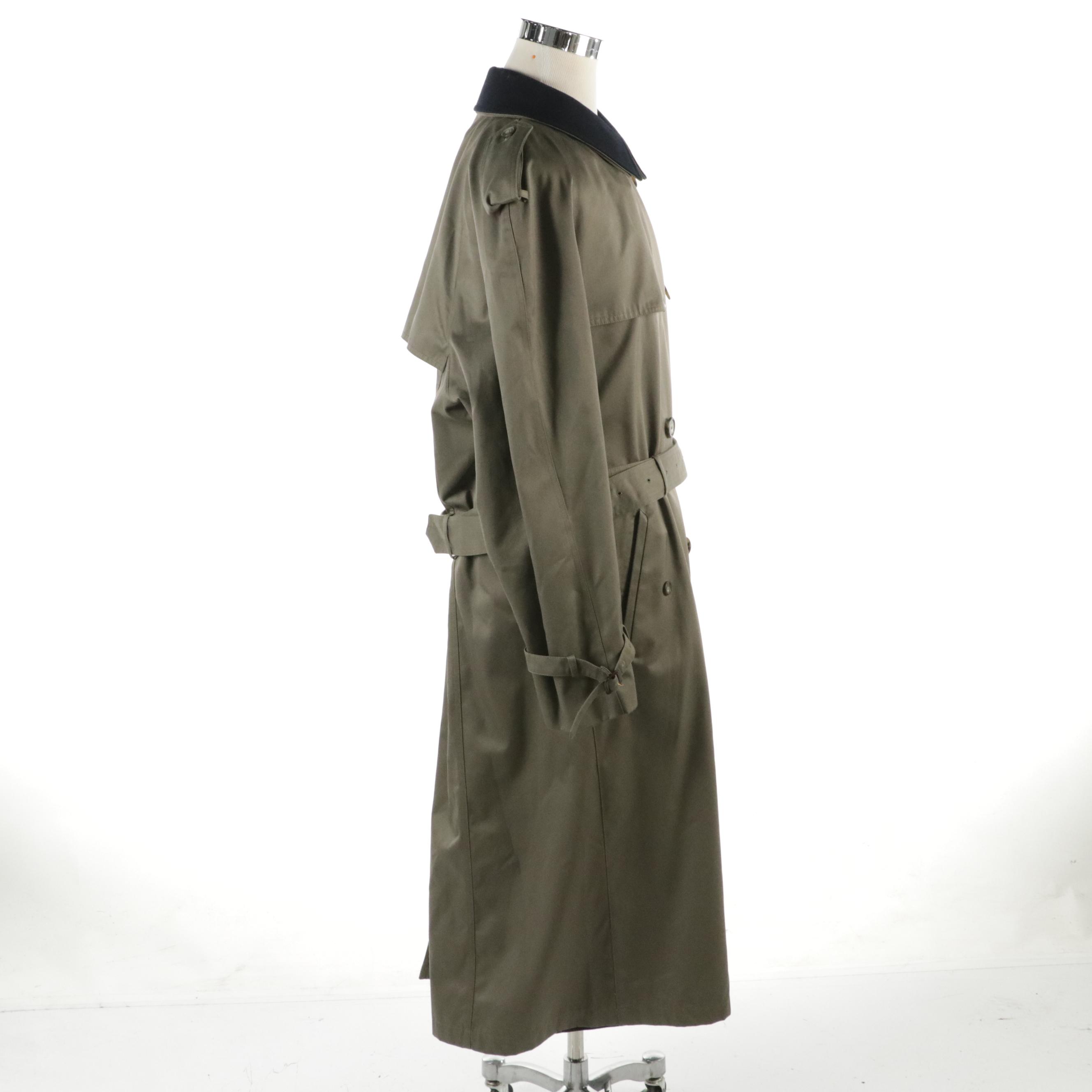 Men's Lauren Ralph Lauren Khaki Cotton Twill Trench Coat with Plaid Wool Lining