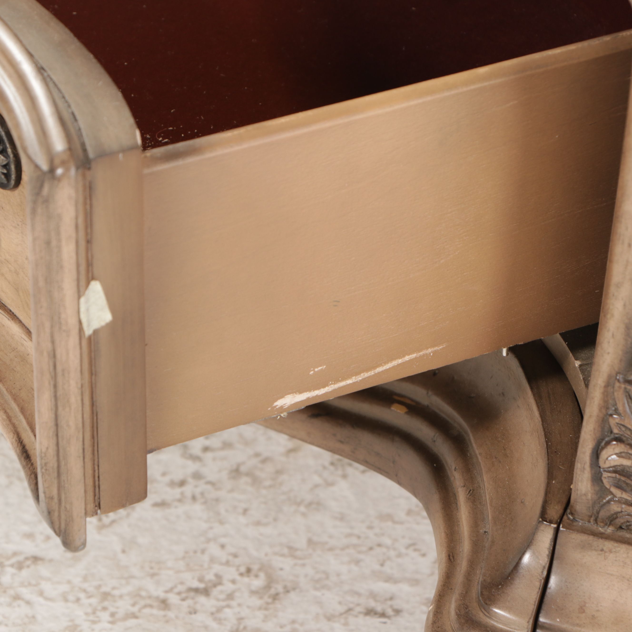 Pair of Michael Amini "Villa di Como" Marble Top Painted Wood Bachelor's Chests