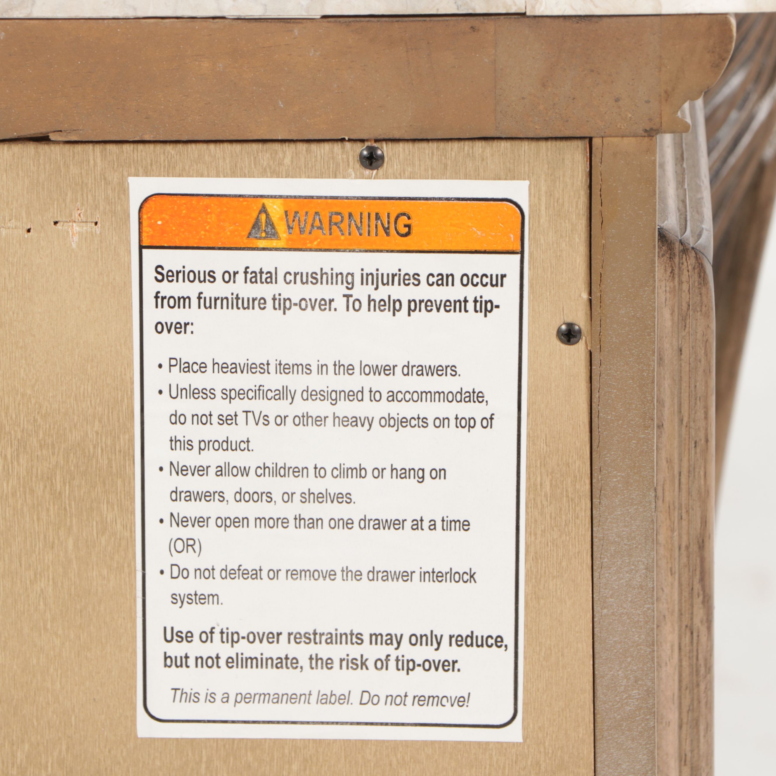 Pair of Michael Amini "Villa di Como" Marble Top Painted Wood Bachelor's Chests