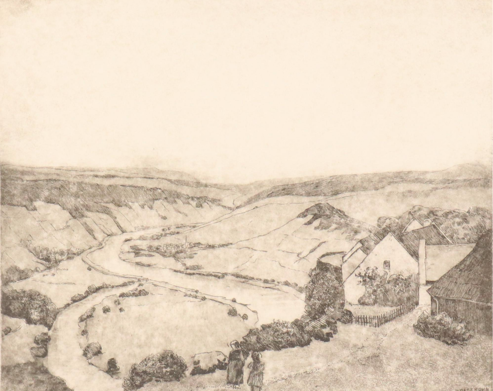 Aquatint Etchings After Heinrich Gesemann of Beilstein and Starkenburn