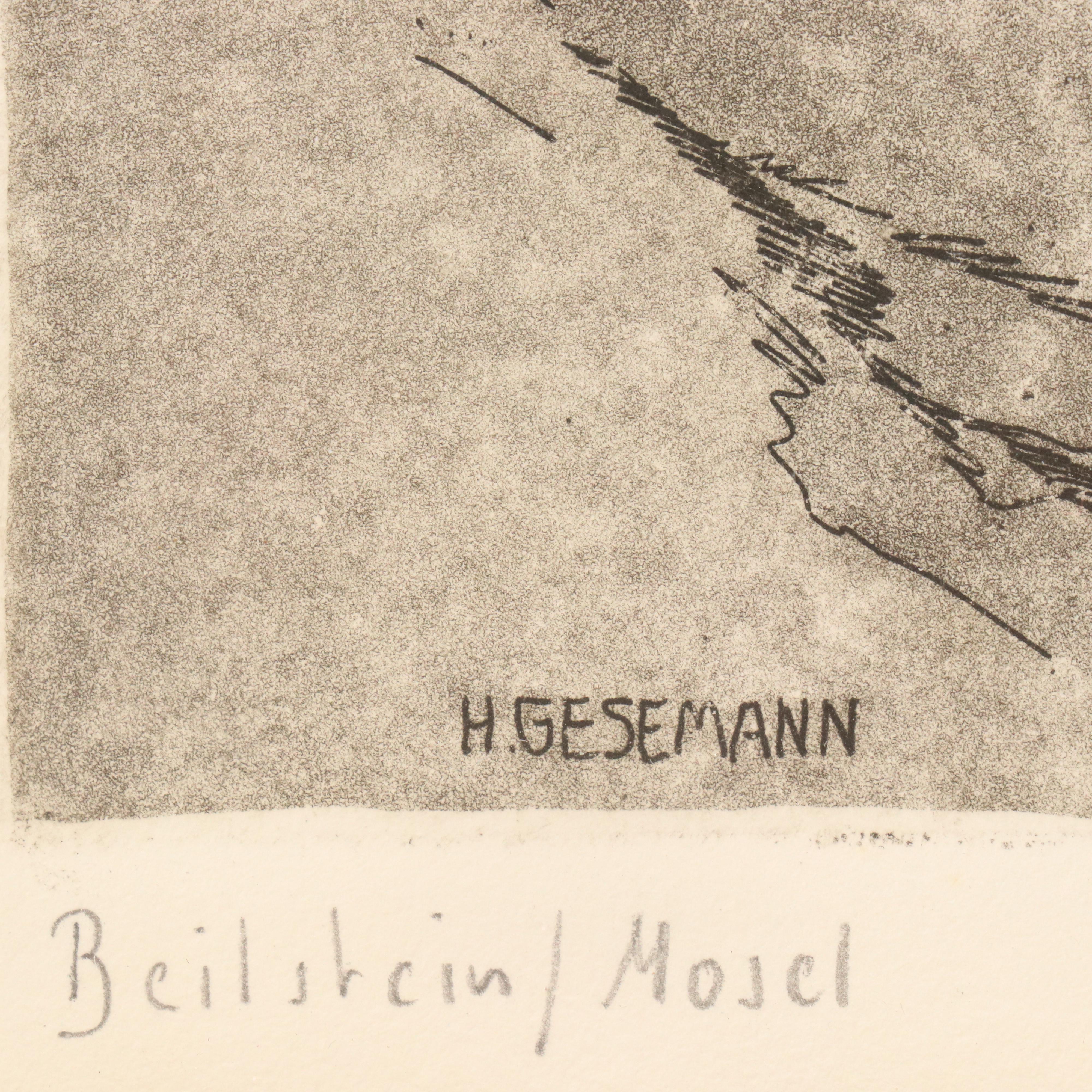 Aquatint Etchings After Heinrich Gesemann of Beilstein and Starkenburn