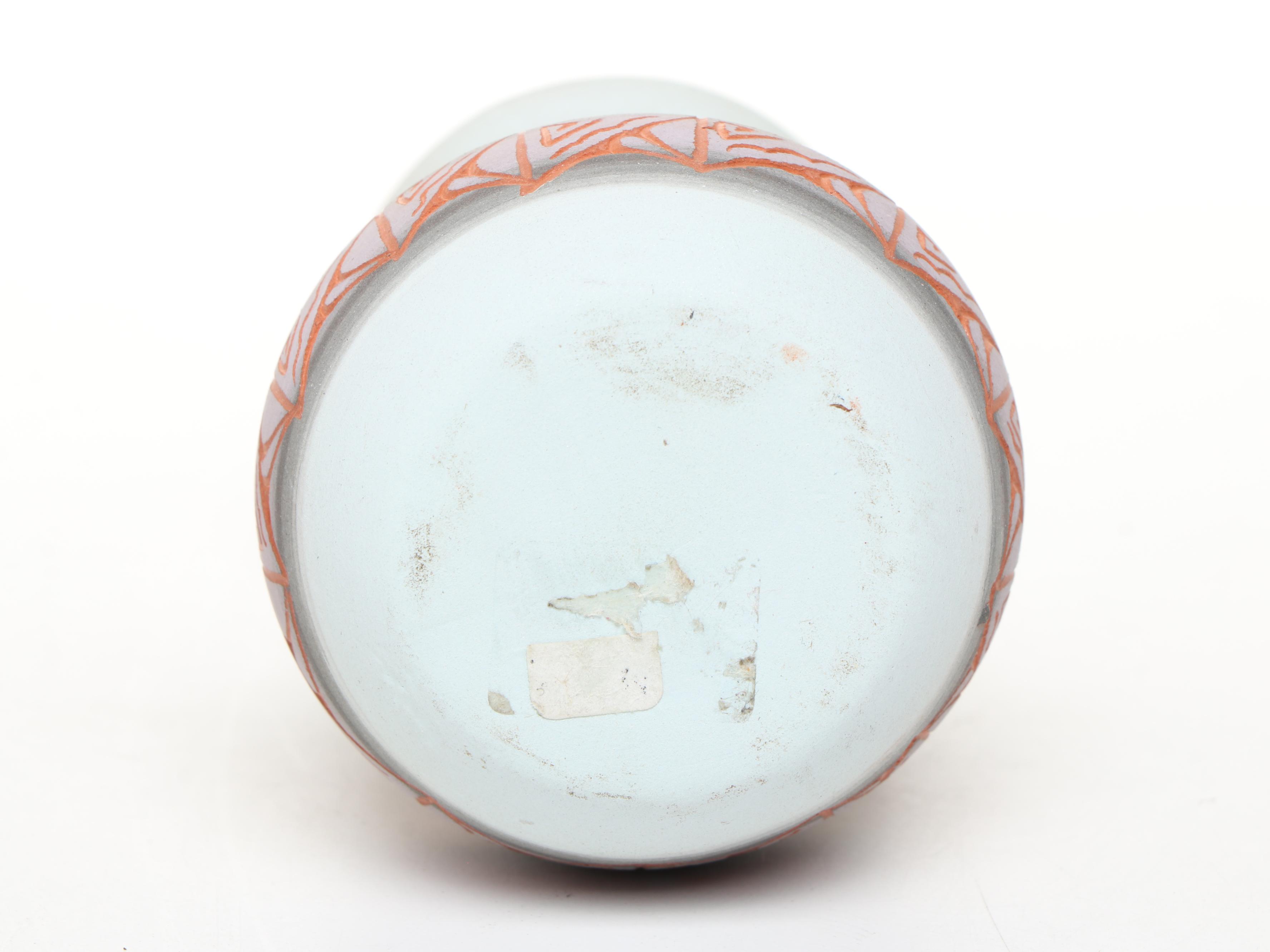 Artist Signed Acoma Ceramic Bud Vase, Low Vessels, and Lidded Bowl