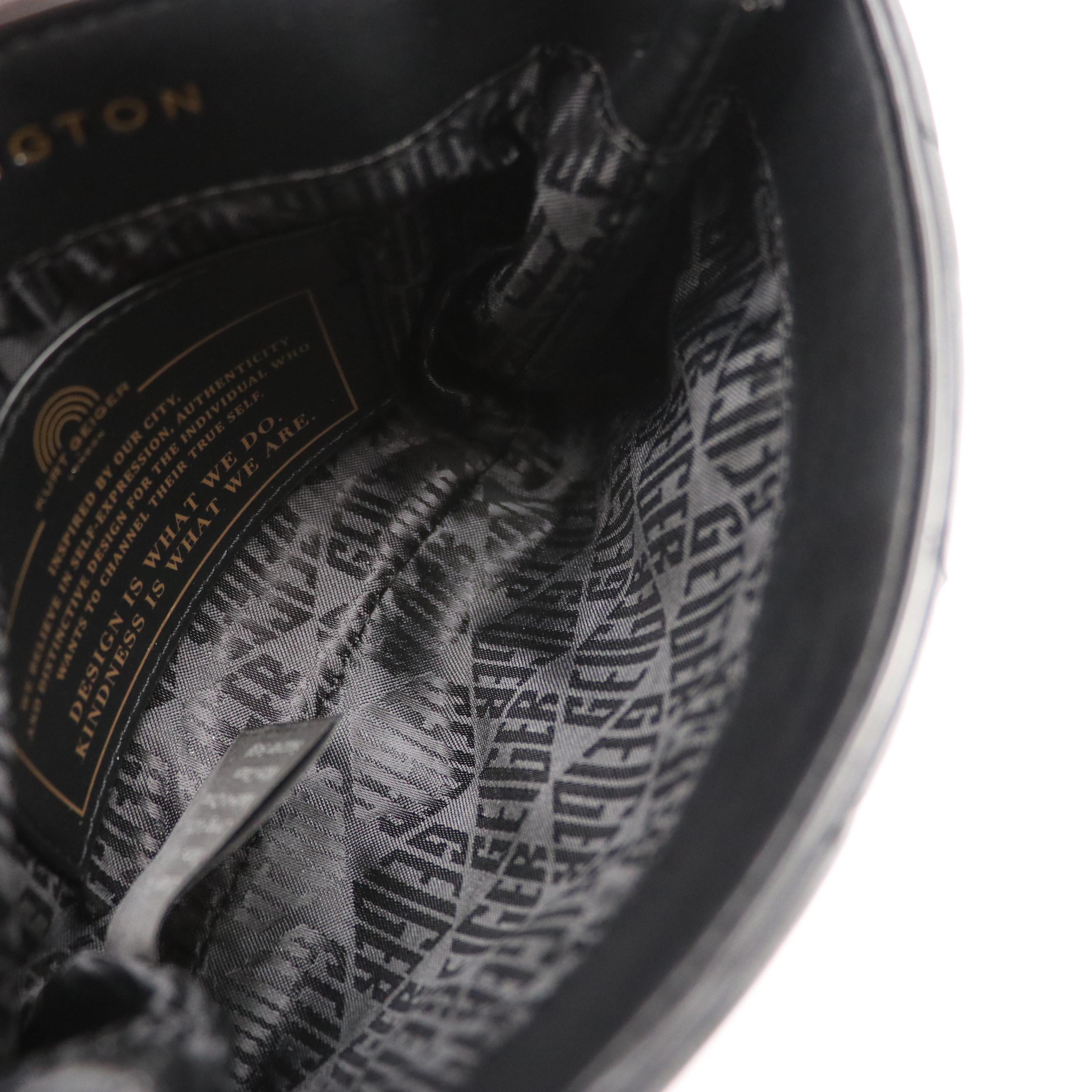 Kurt Geiger "Mini Kensington" Chunky Chain Strap Bag in Black Quilted Leather