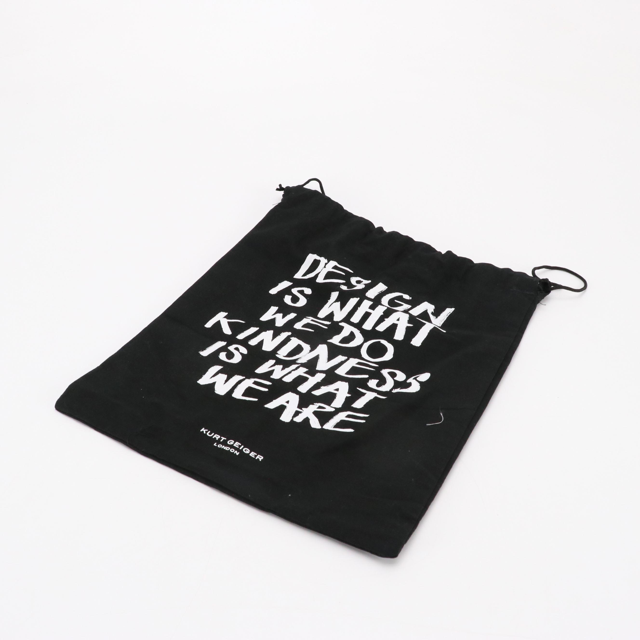 Kurt Geiger "Mini Kensington" Chunky Chain Strap Bag in Black Quilted Leather