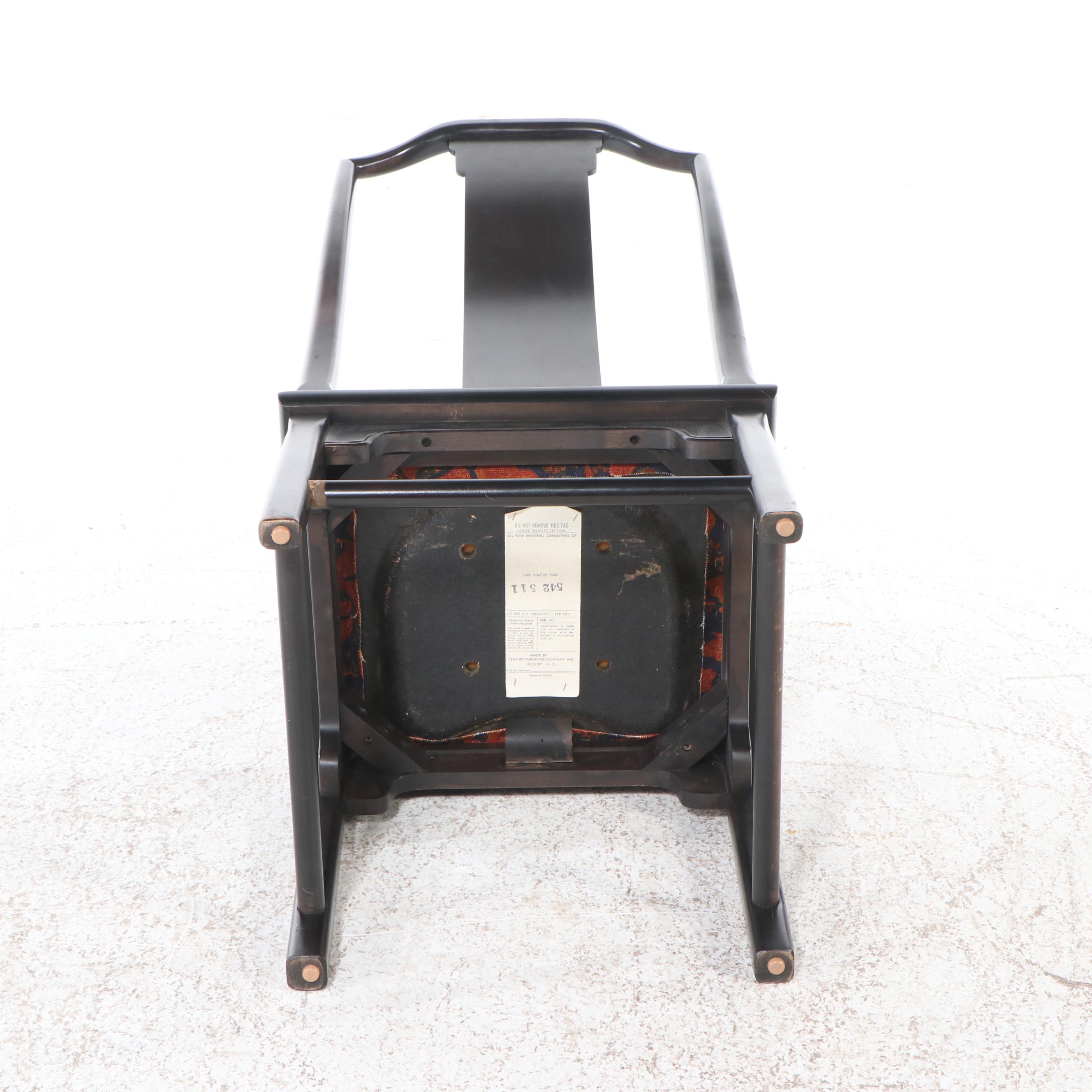 Set of Four Century Furniture Chinese Style Ebonized Wood Dining Chairs