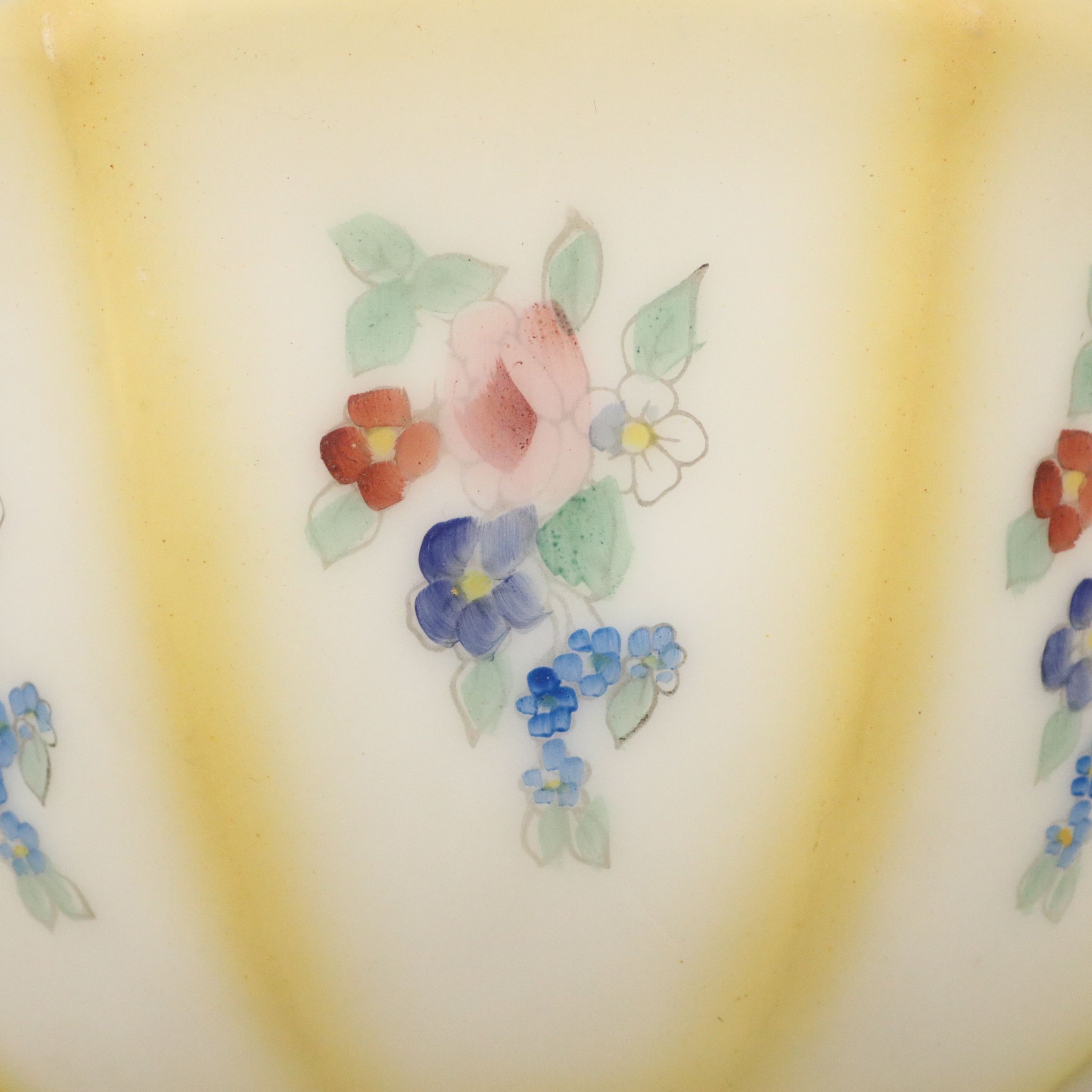 Hand-Painted Metal and Glass Ceiling Light, Early 20th Century