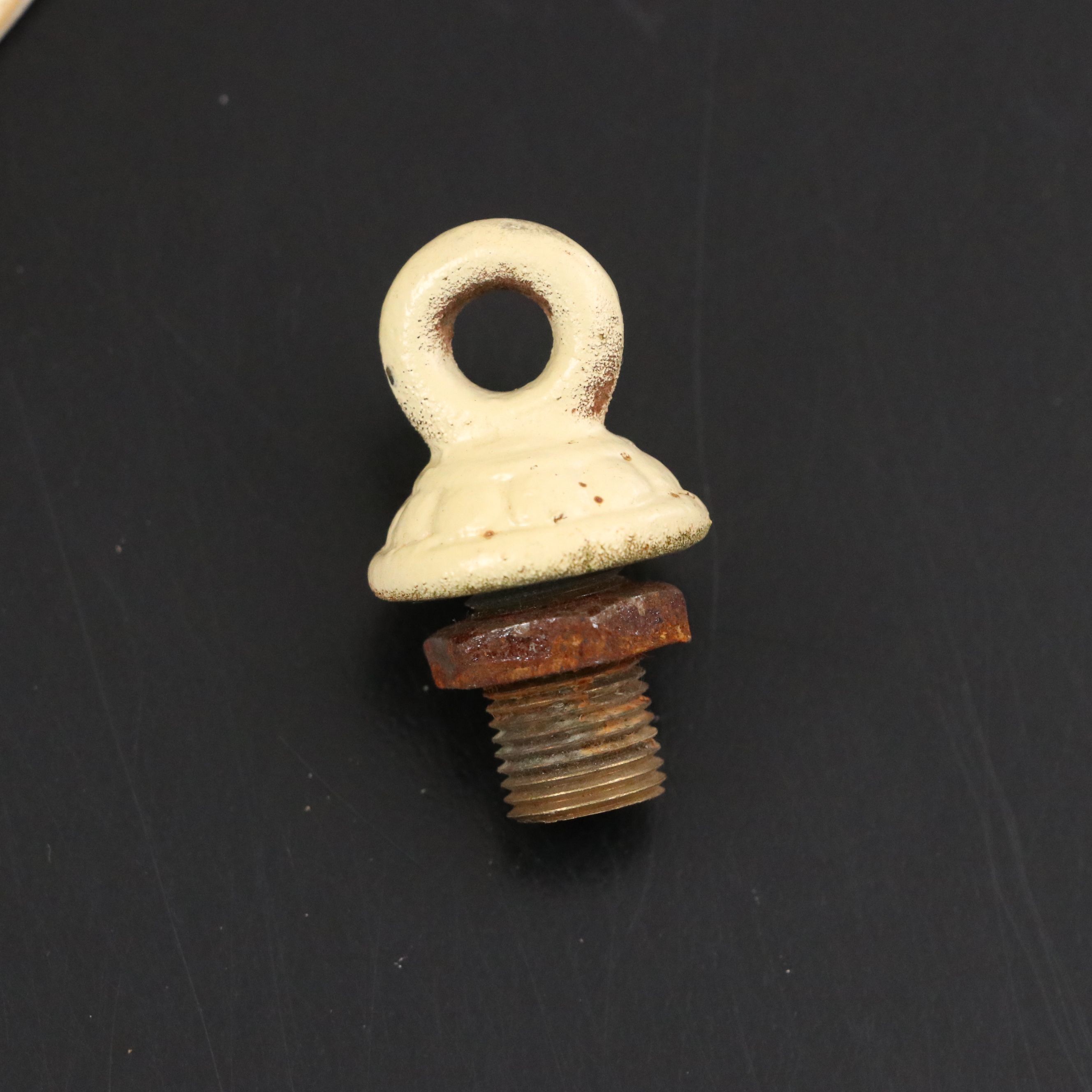 Hand-Painted Metal and Glass Ceiling Light, Early 20th Century