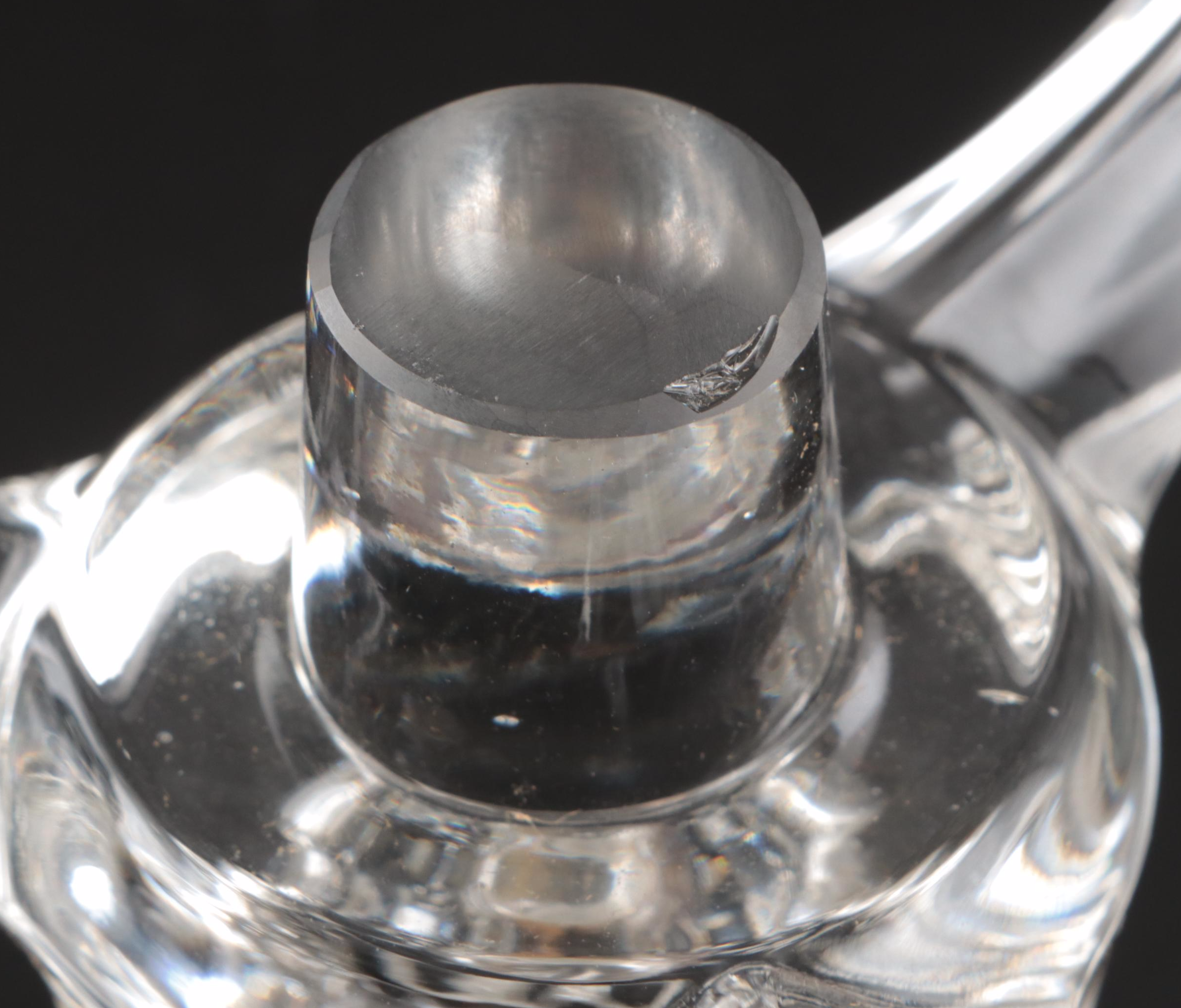 Pair of Cambridge Glass Six-Piece Epergne Sets and Glass Frog