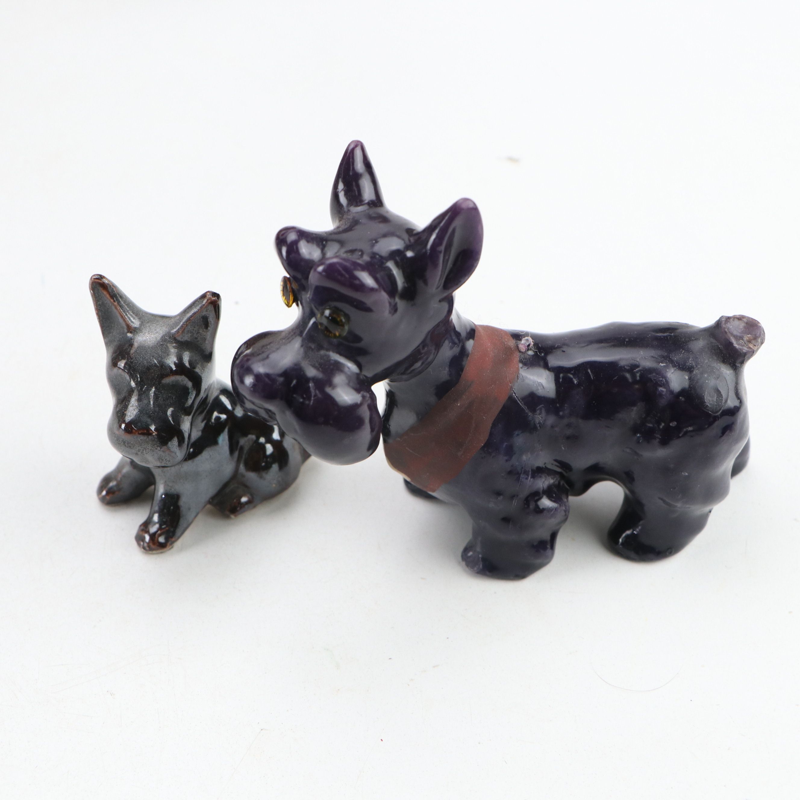 Christmas Dressed and Other Dog Figurines with Books and Other Décor