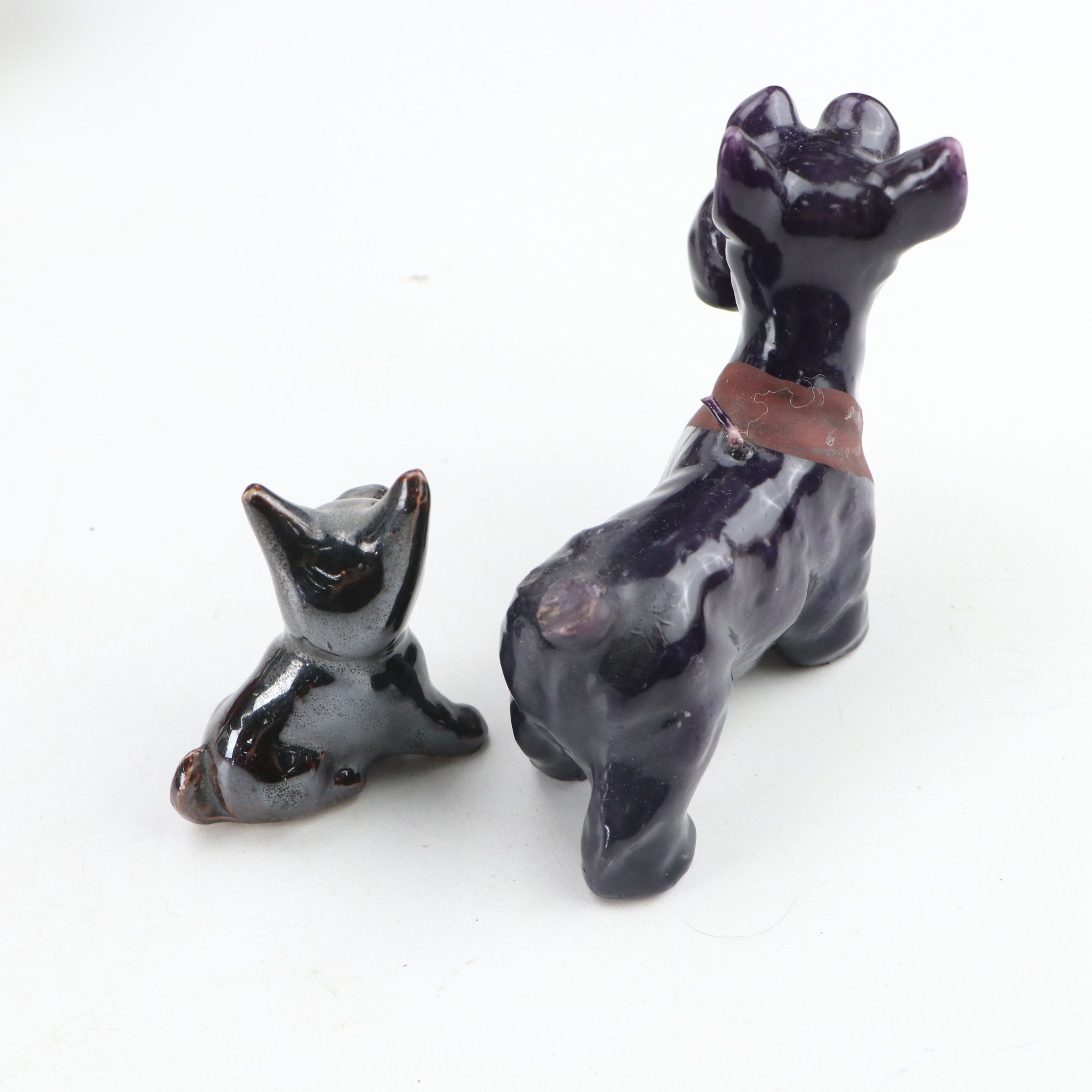 Christmas Dressed and Other Dog Figurines with Books and Other Décor