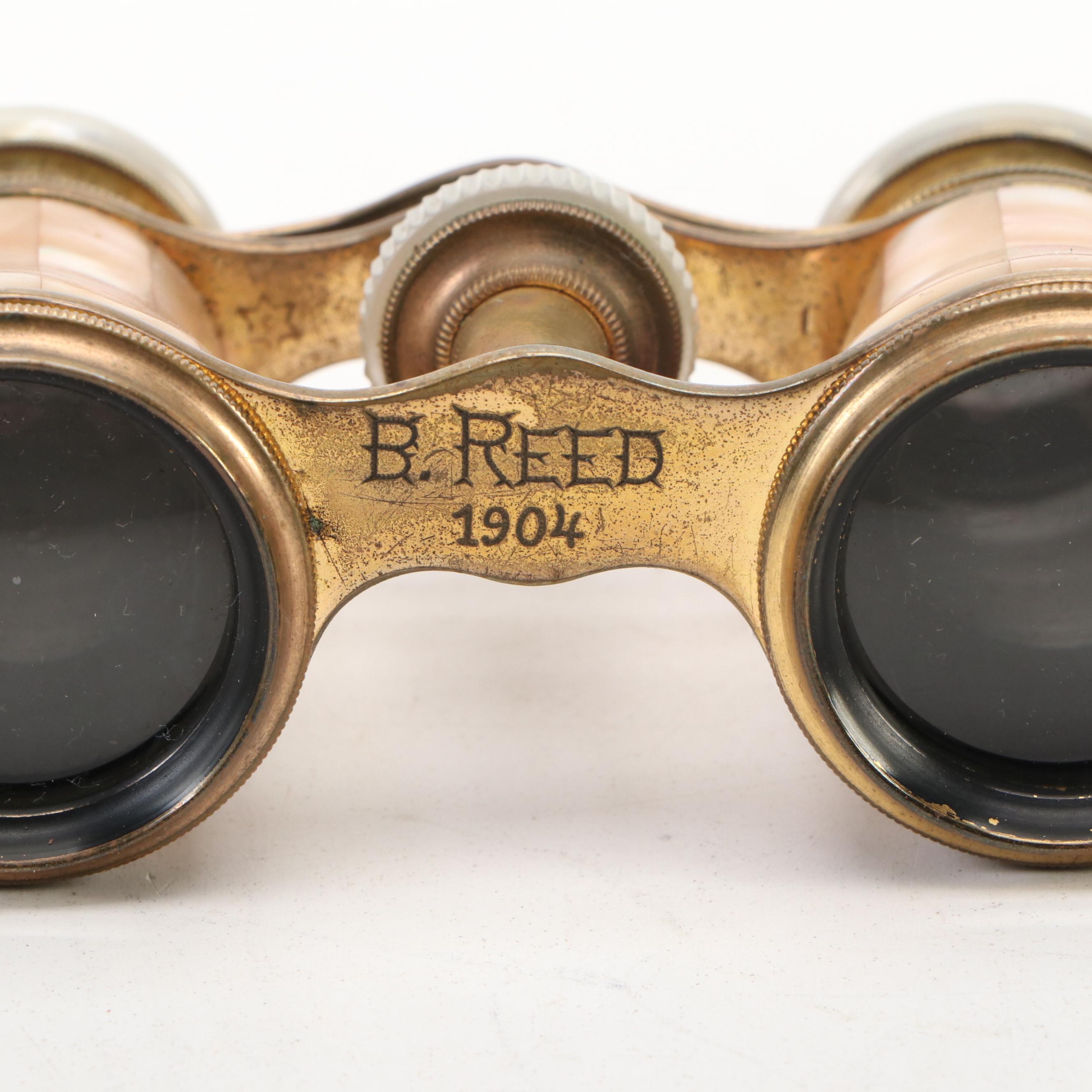 Paris Geneva Special Personalized "B. Reed, 1904" Opera Glasses with Case