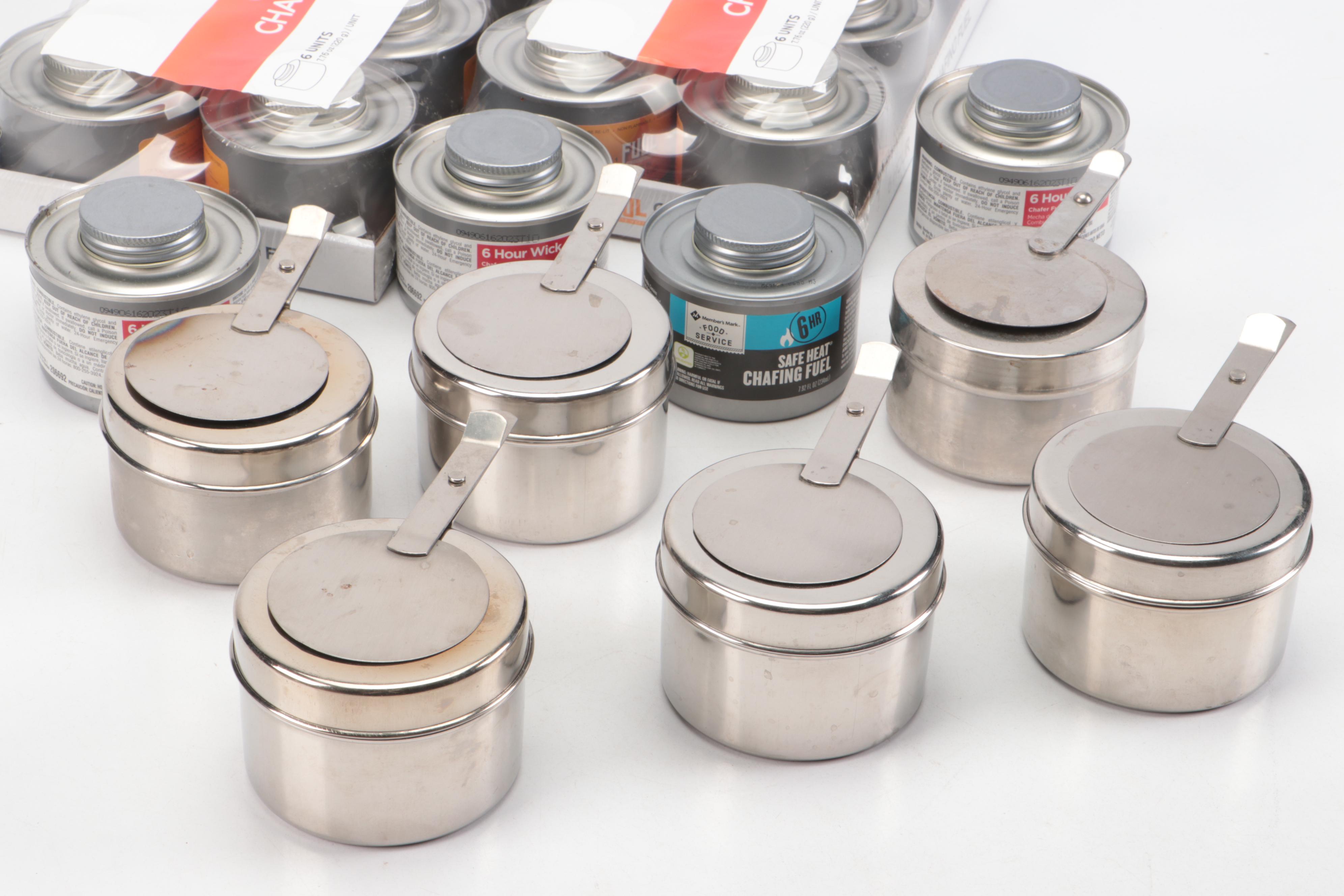 Chafing Fuel Canisters and Fuel Holders with Covers