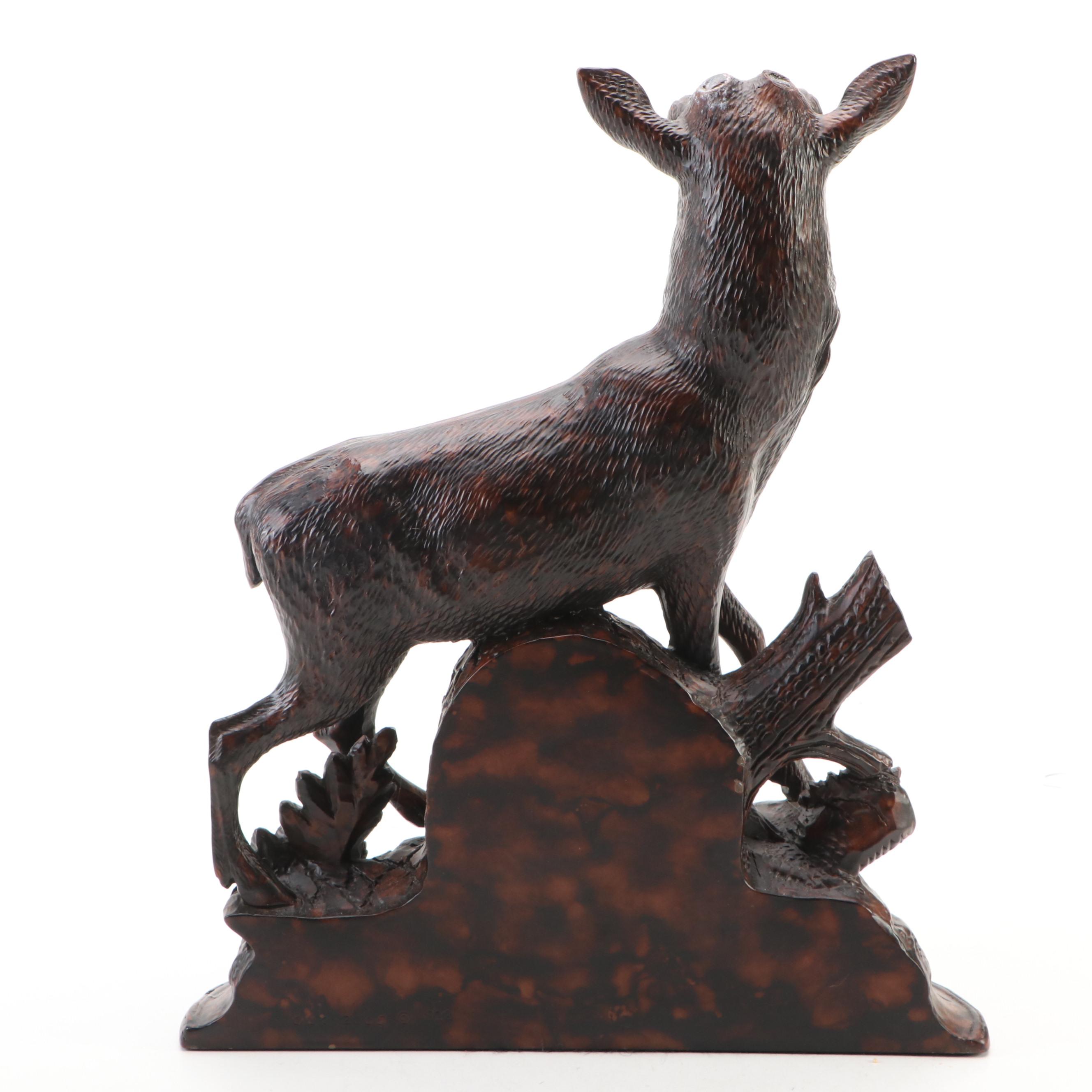 Bronze Finished Stag Mantel Clock