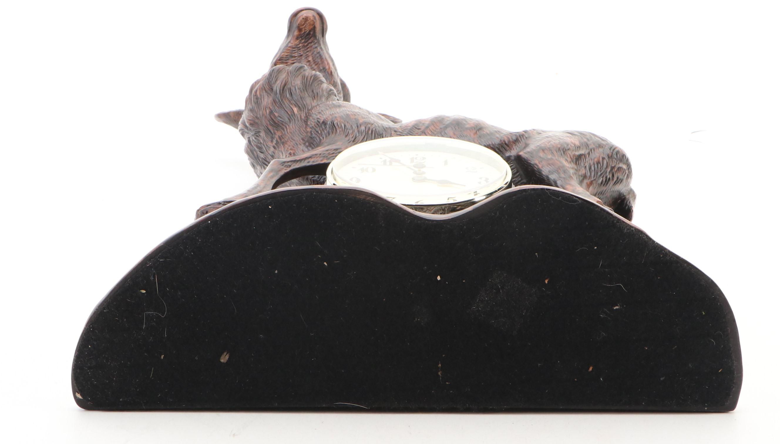 Bronze Finished Stag Mantel Clock