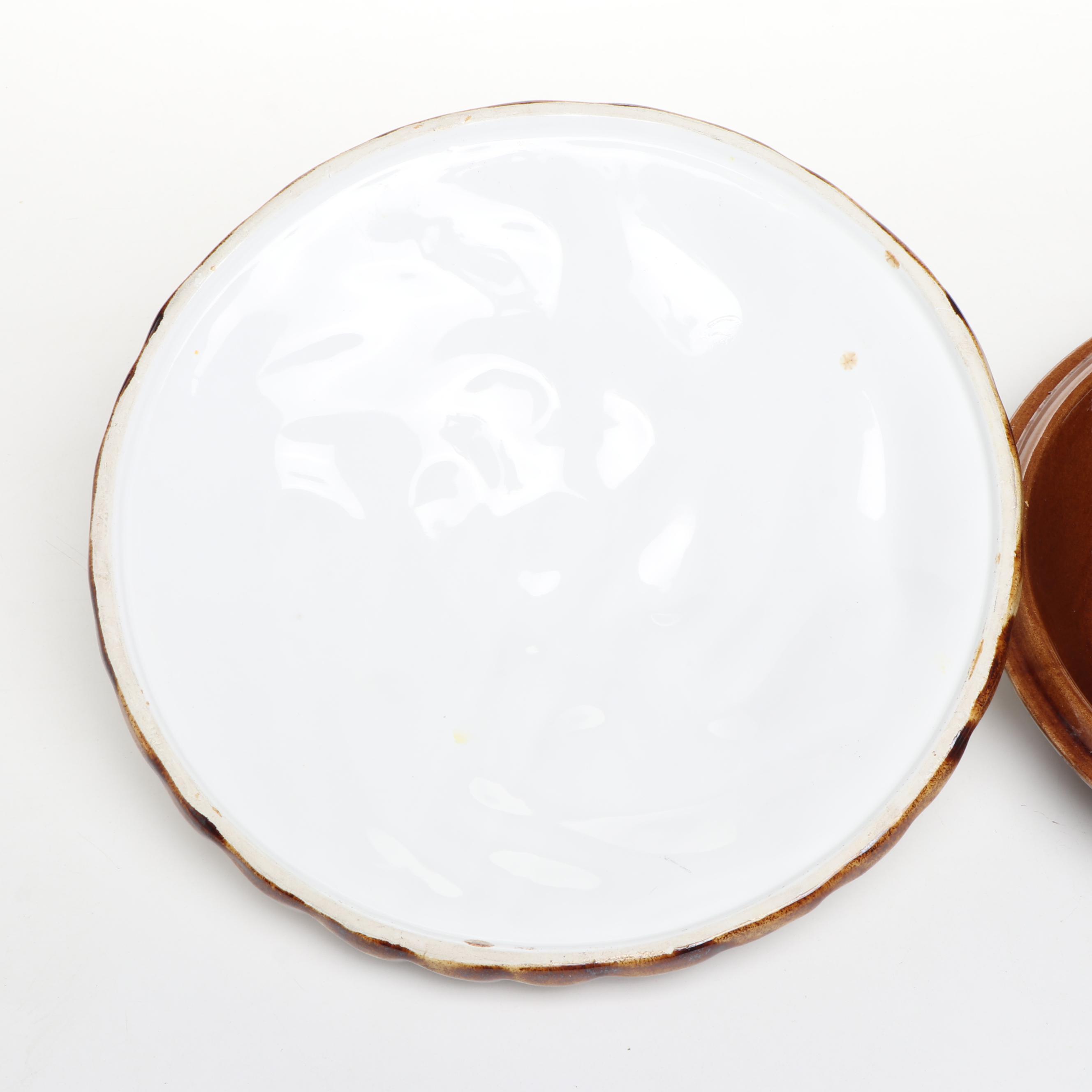 Lemon Meringue Style Ceramic Lidded Pie Keeper