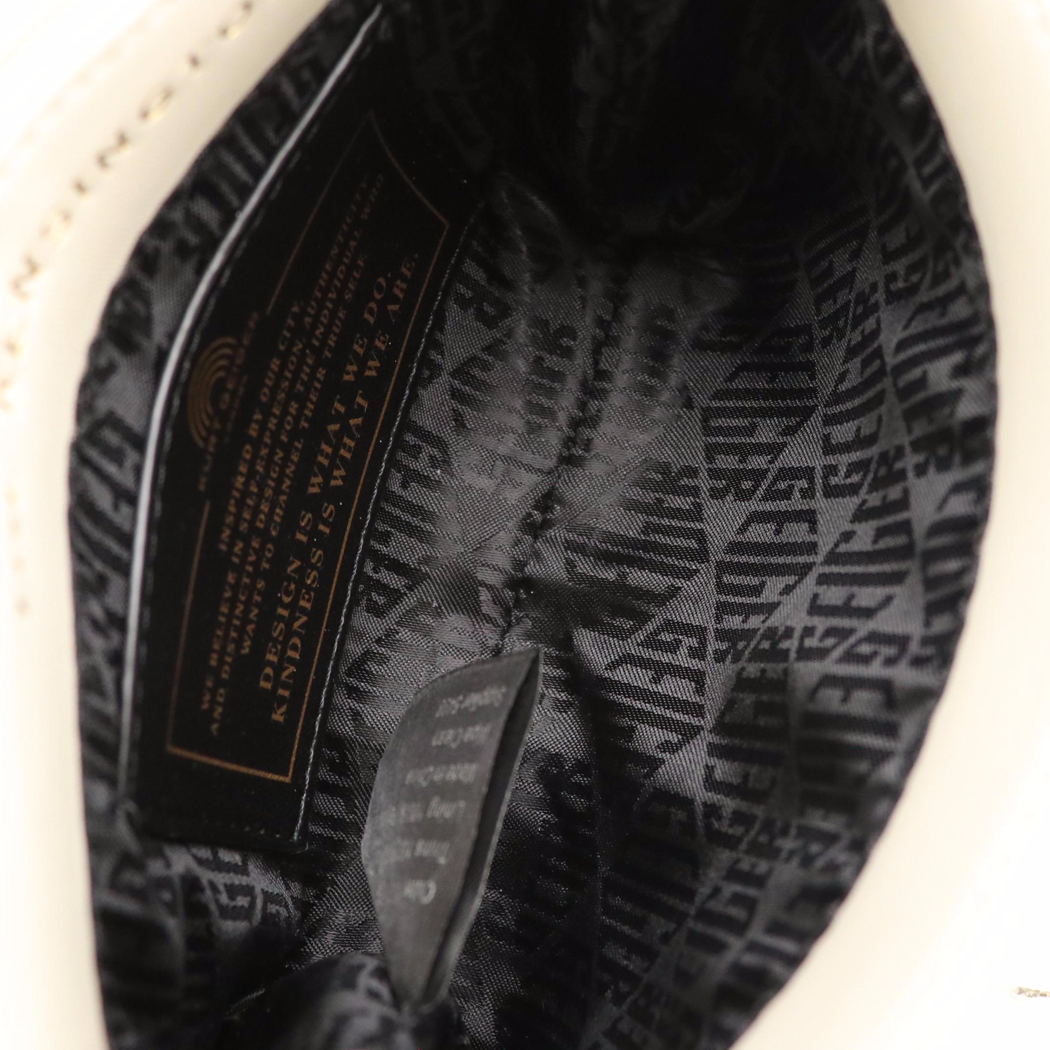 Kurt Geiger "Mini Kensington Drench" Chain Strap Bag in Ivory Quilted Leather