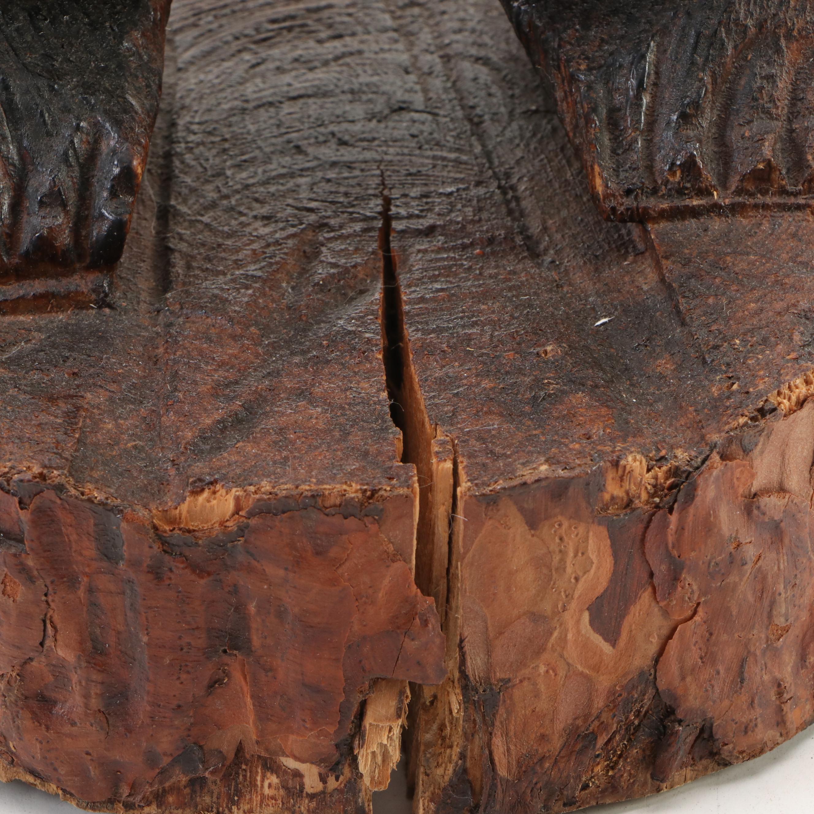 Handmade Chainsaw-Carved Black Bear Sculpture