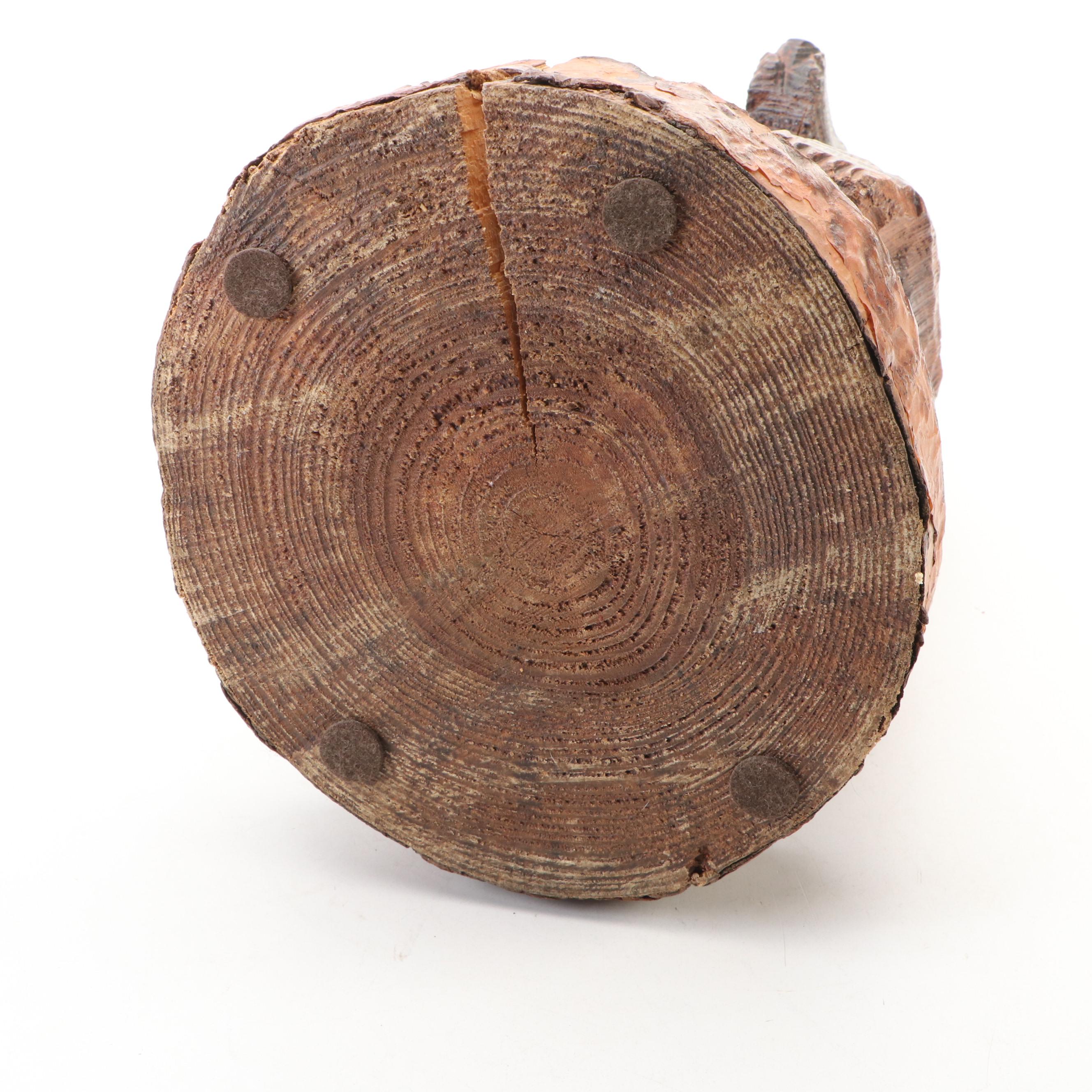 Handmade Chainsaw-Carved Black Bear Sculpture