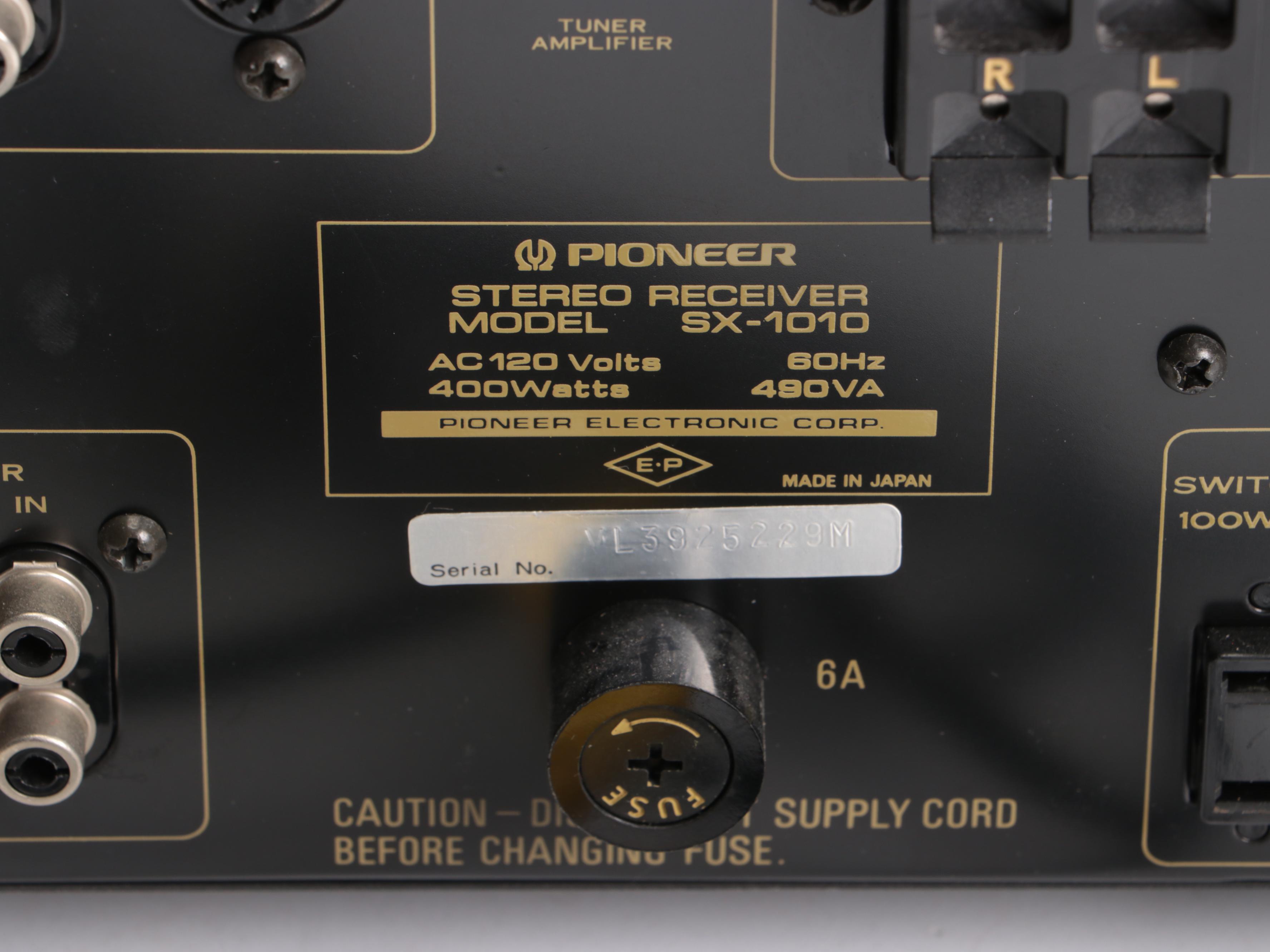 Pioneer SX-1010 Stereo Receiver, 1974-1976
