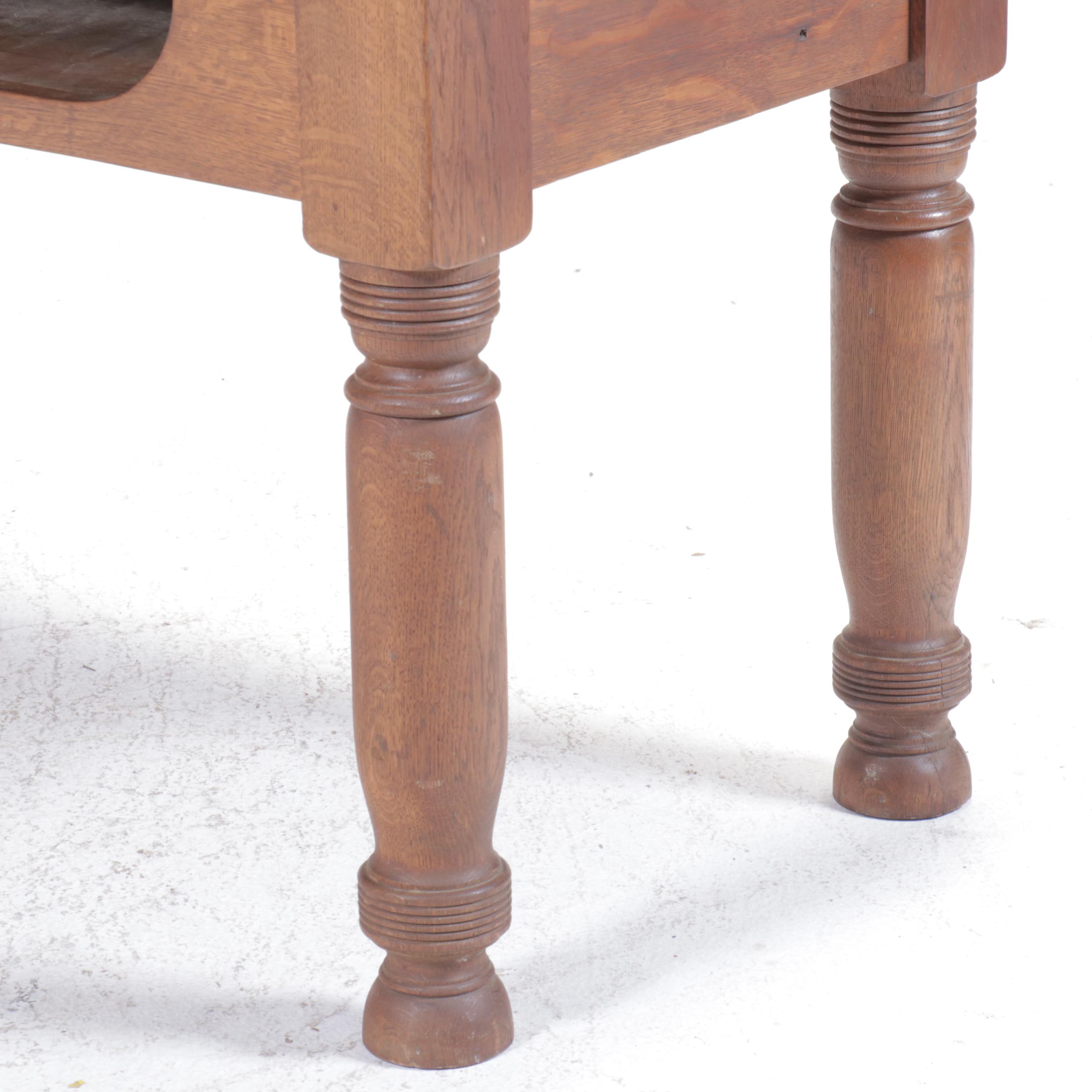 American Quartersawn Oak Tobacco Table, Late 19th / Early 20th Century
