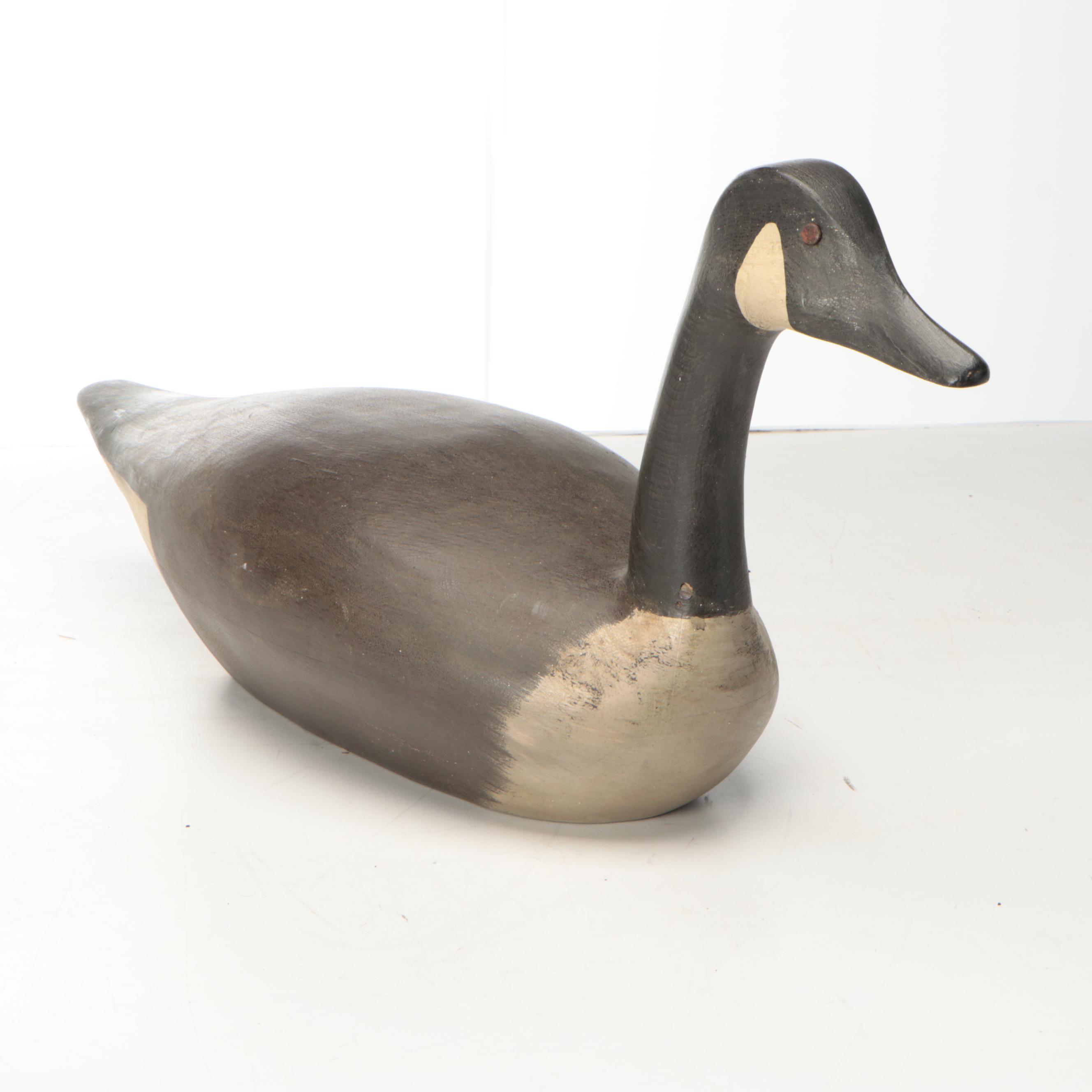 Charles Spiron Hand-Carved Wood Canada Goose, 1986