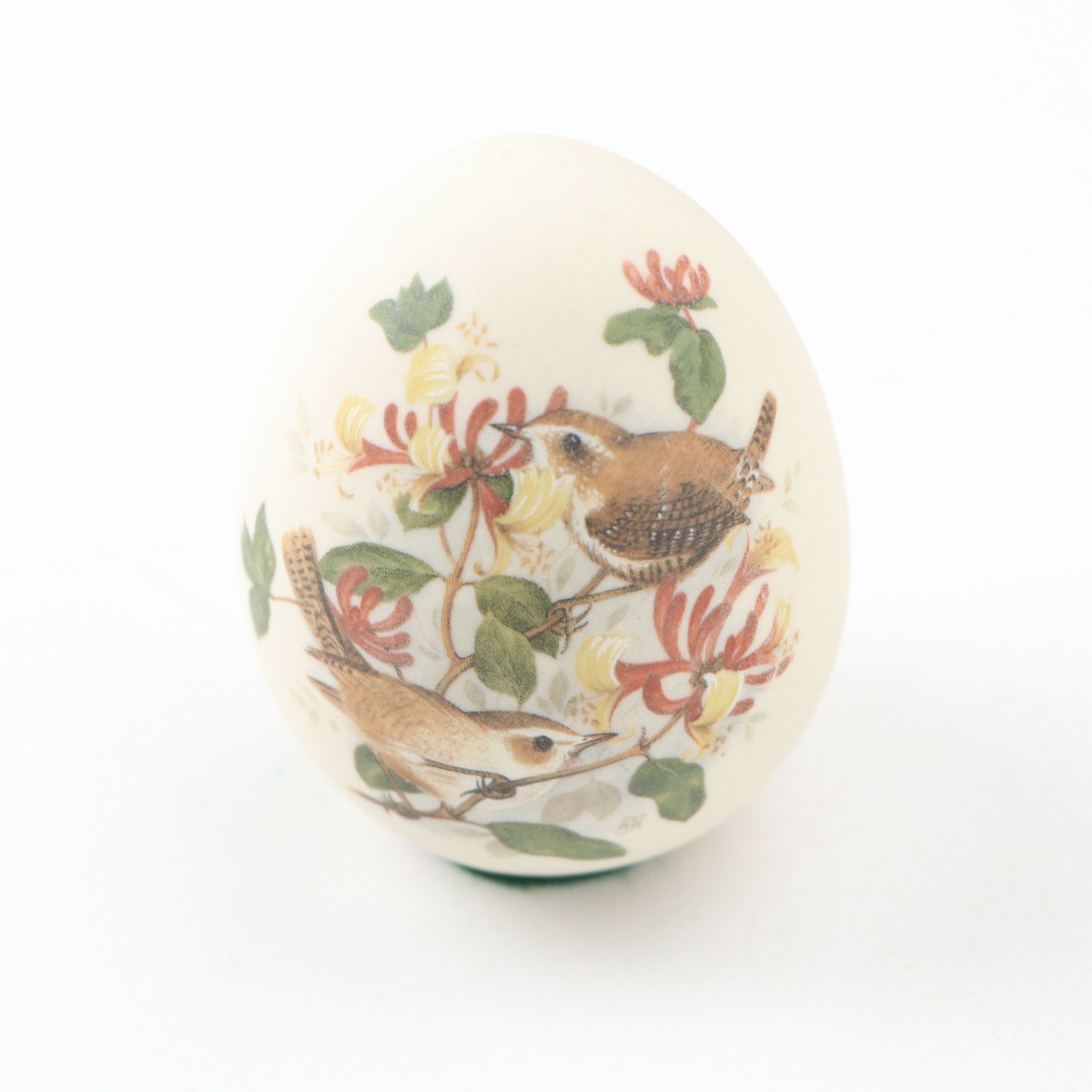 Black Forest Style Carved Walnut Tray with Ceramic Figurines and Other Décor