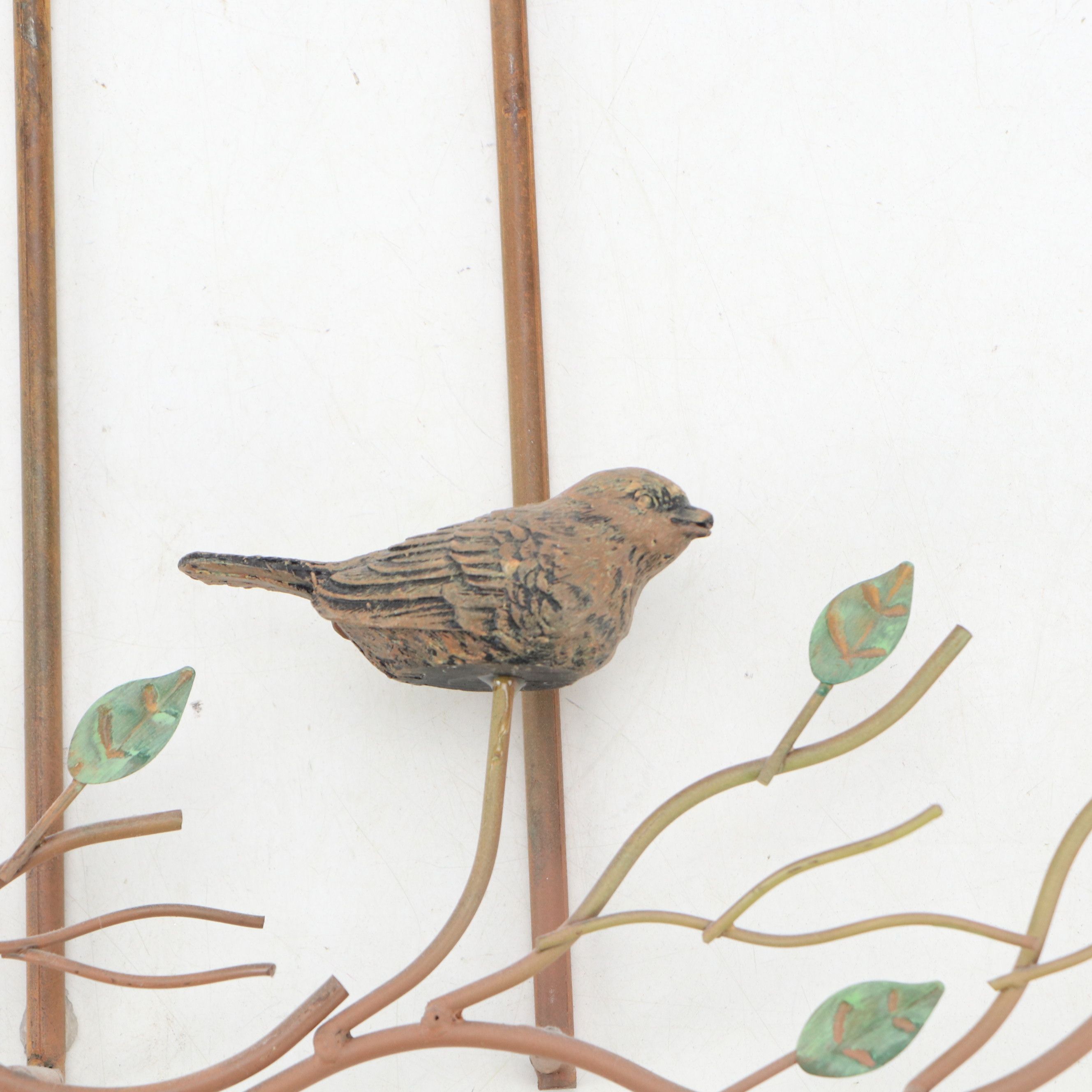 Black Forest Style Carved Walnut Tray with Ceramic Figurines and Other Décor