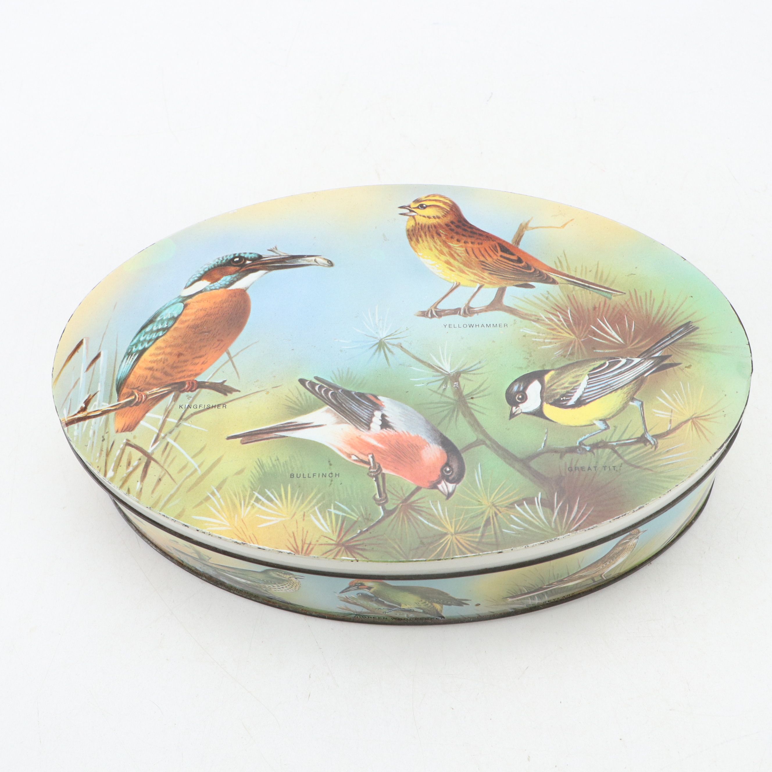 Black Forest Style Carved Walnut Tray with Ceramic Figurines and Other Décor