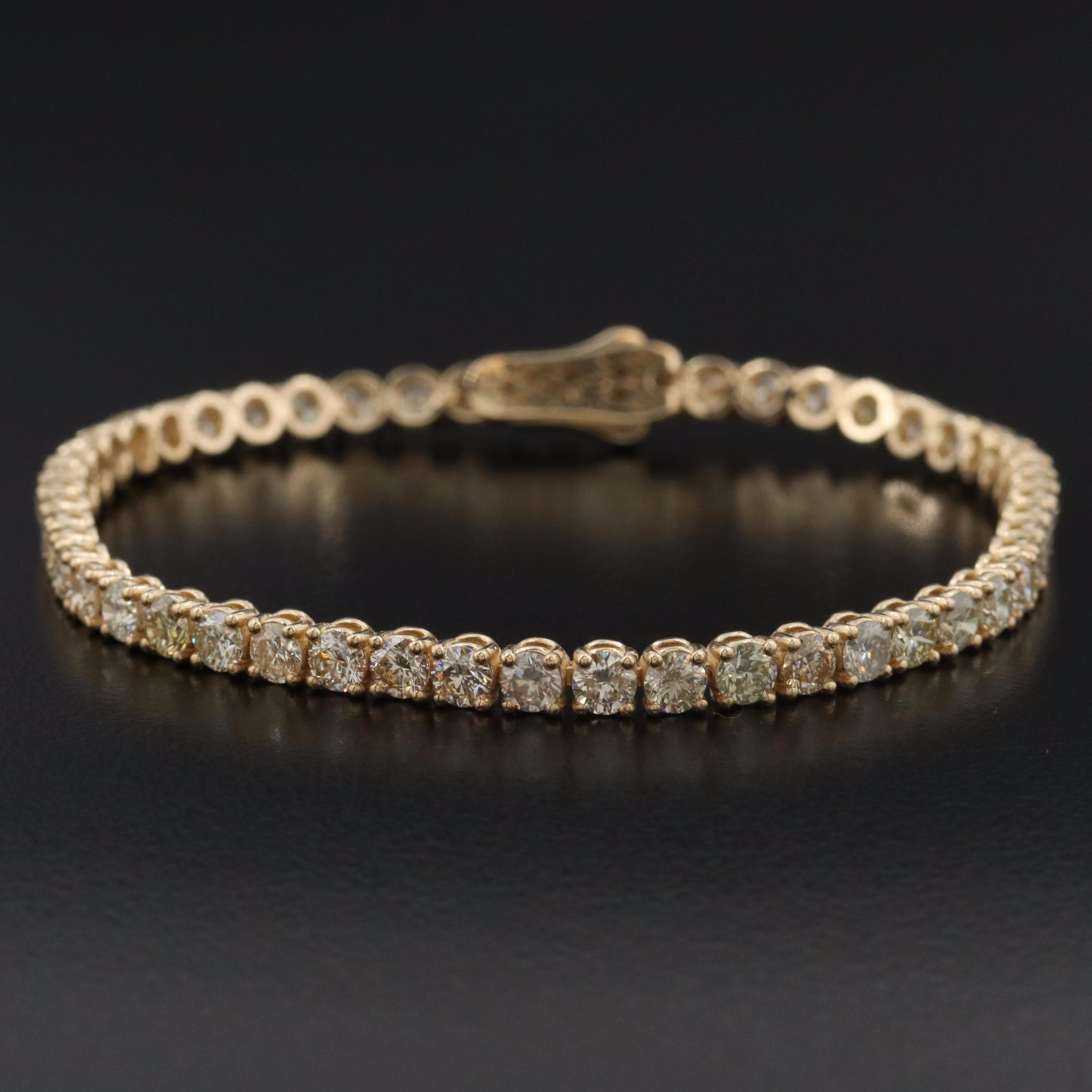 14K 6.82 CTW Diamond Line Bracelet with IGI Report