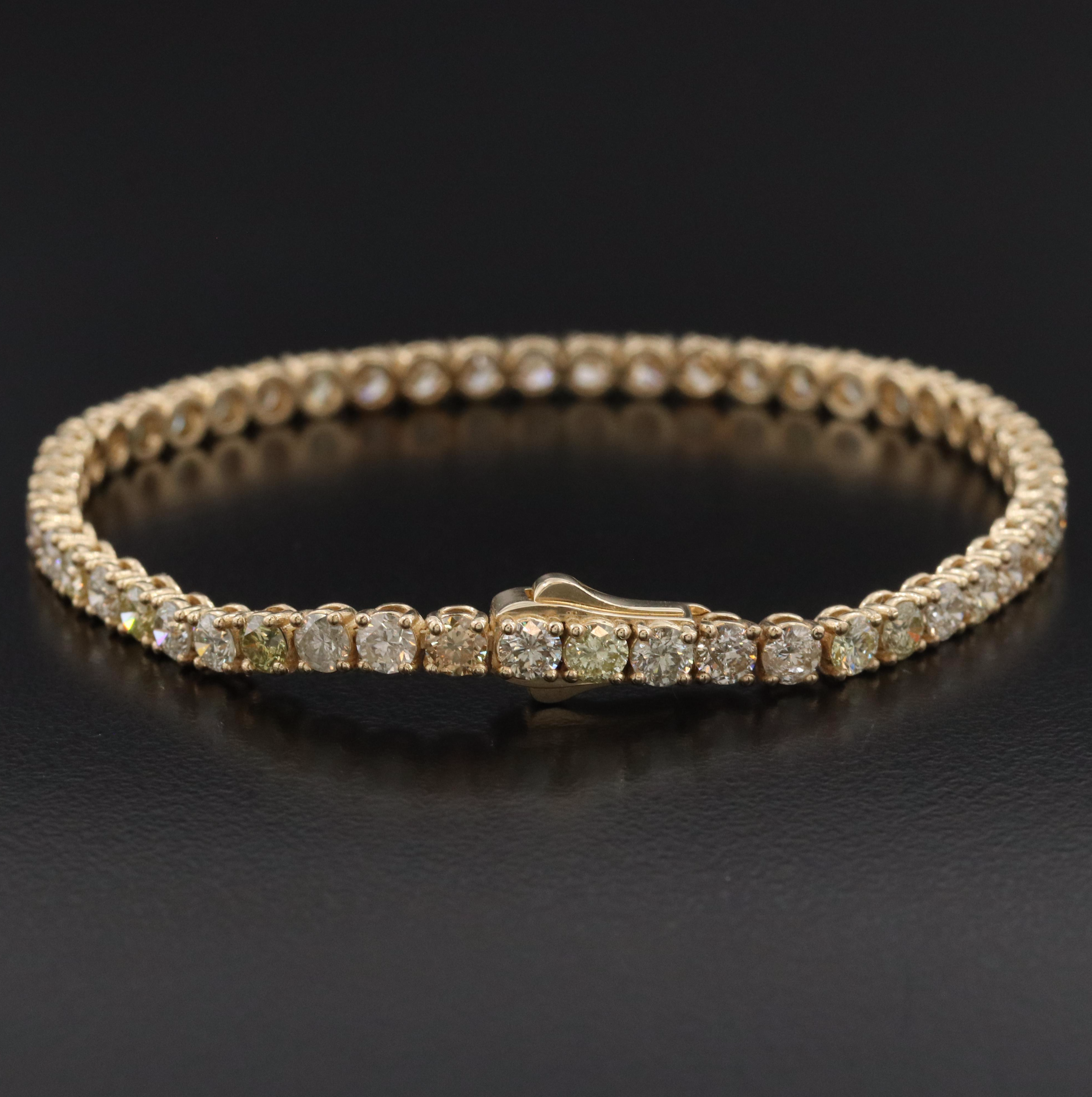 14K 6.82 CTW Diamond Line Bracelet with IGI Report