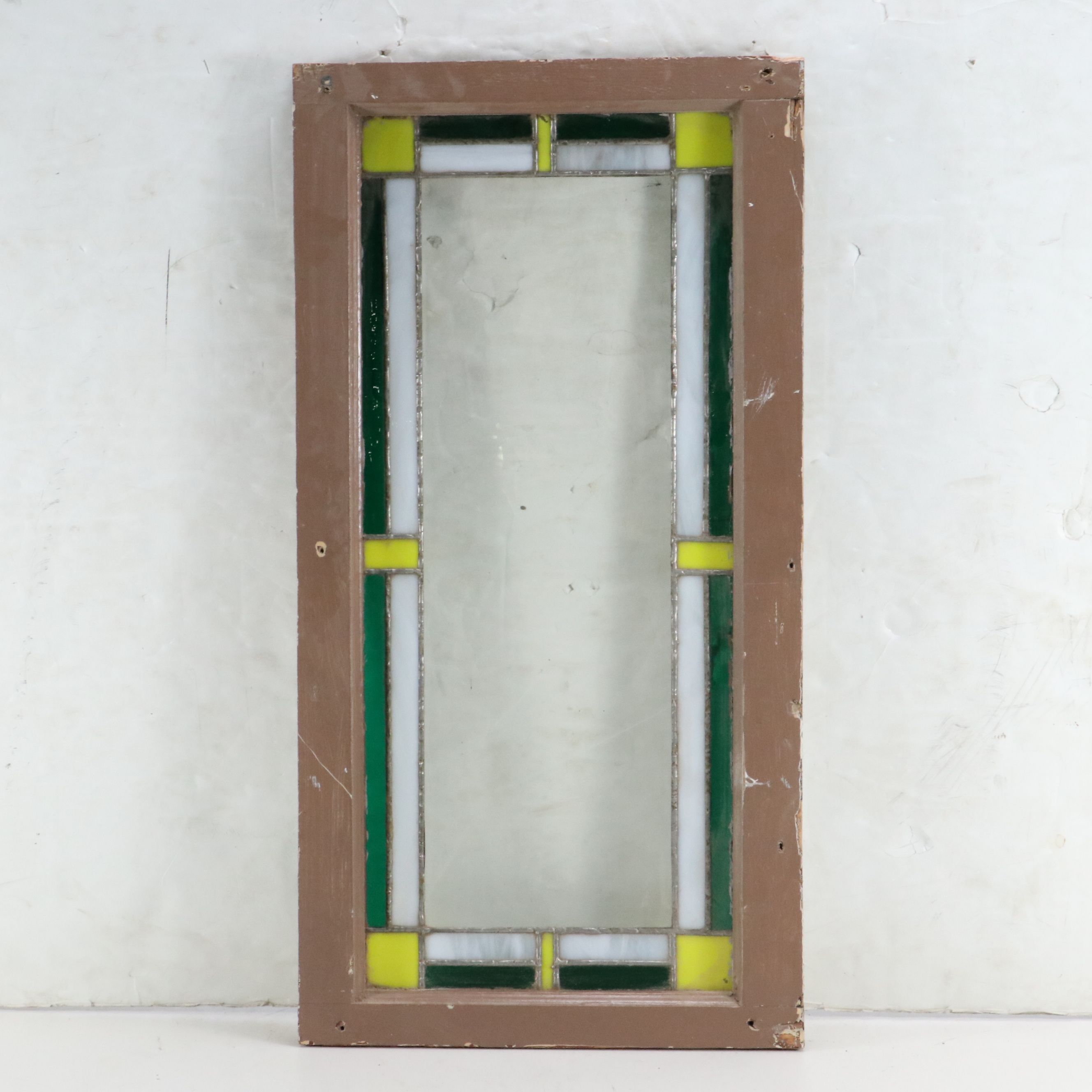 Leaded Stained Glass Window Panel, Early 20th Century