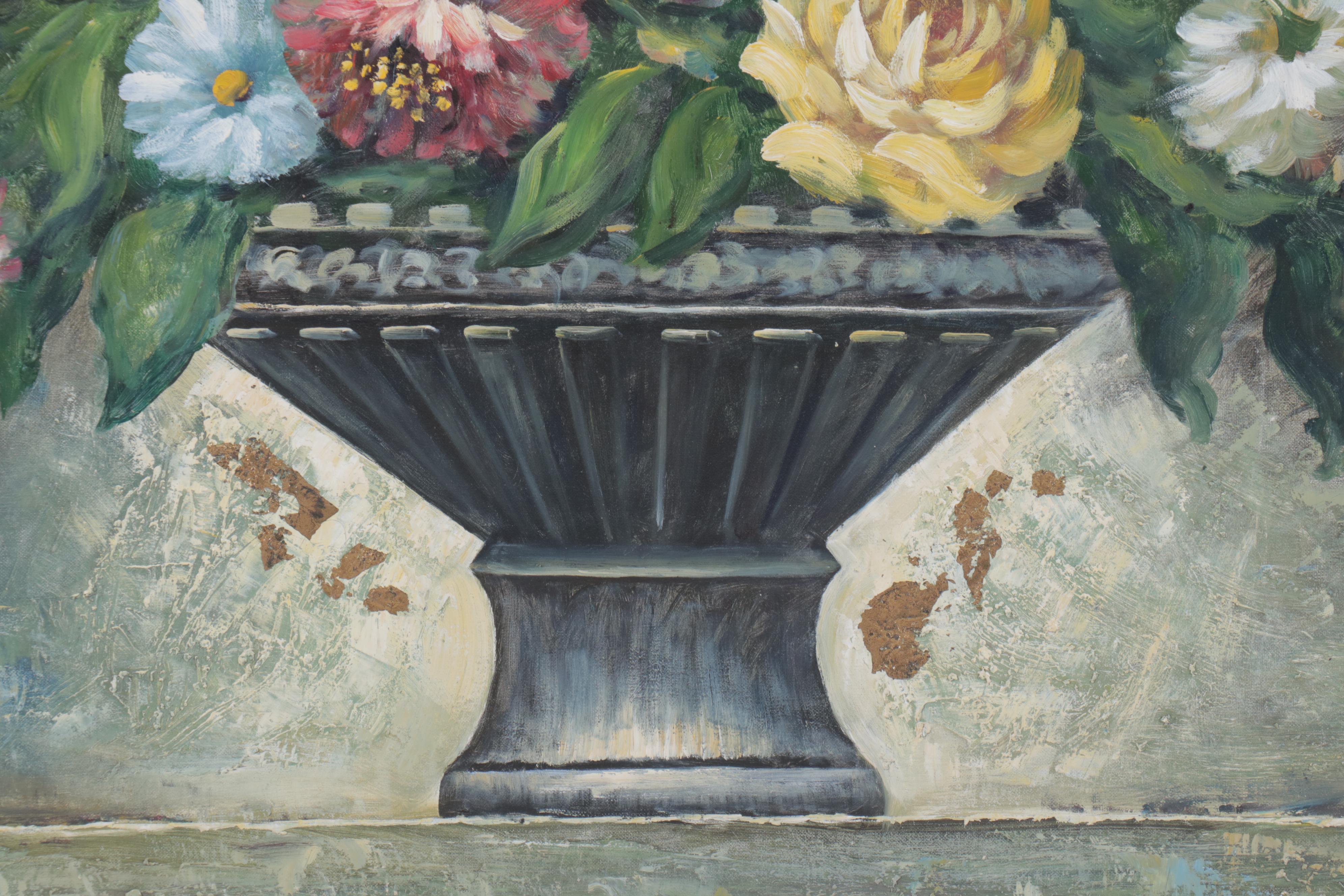 Ruth Wilcox Large-Scale Floral Still Life Oil Painting, Circa 2000
