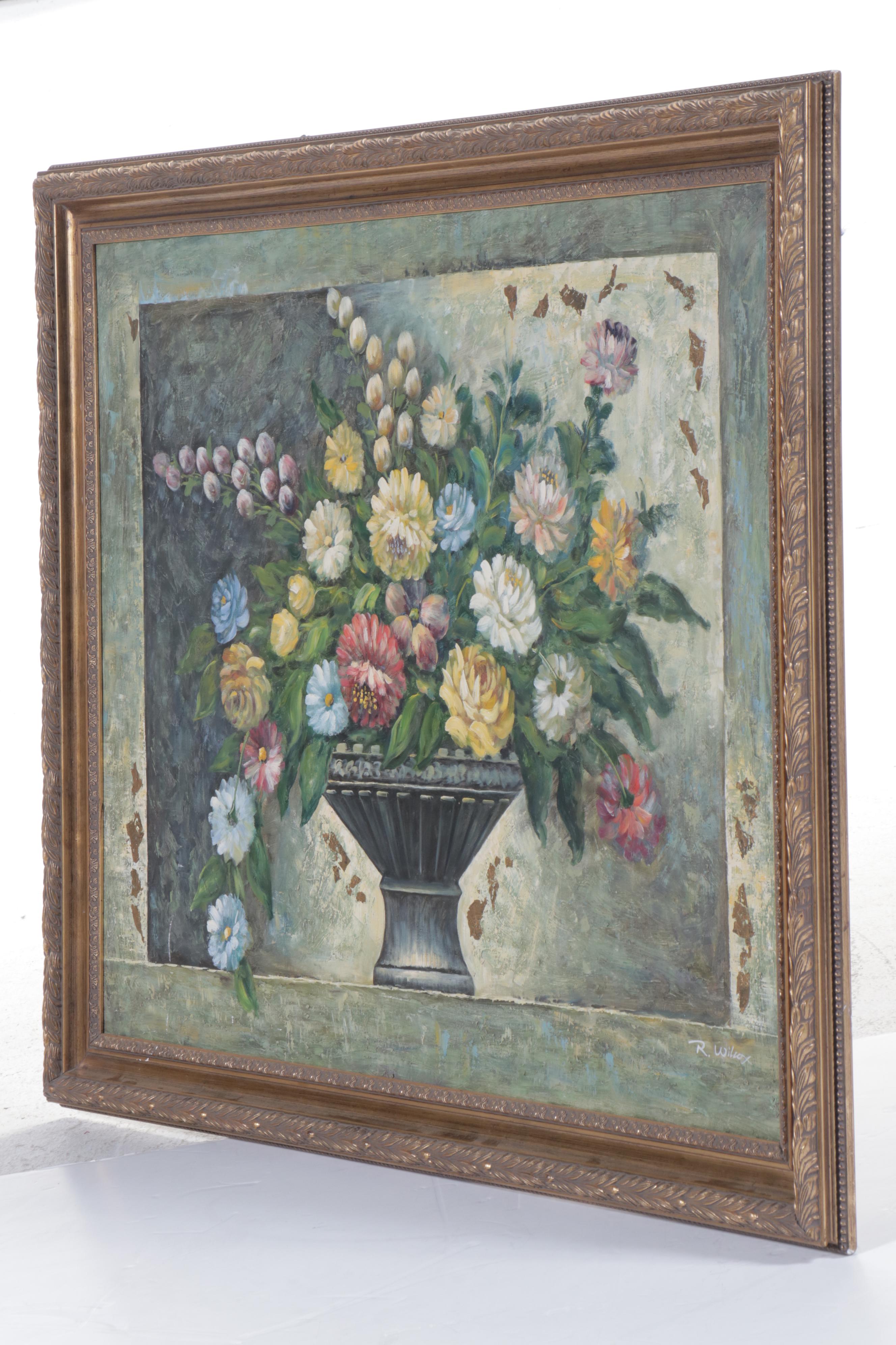 Ruth Wilcox Large-Scale Floral Still Life Oil Painting, Circa 2000