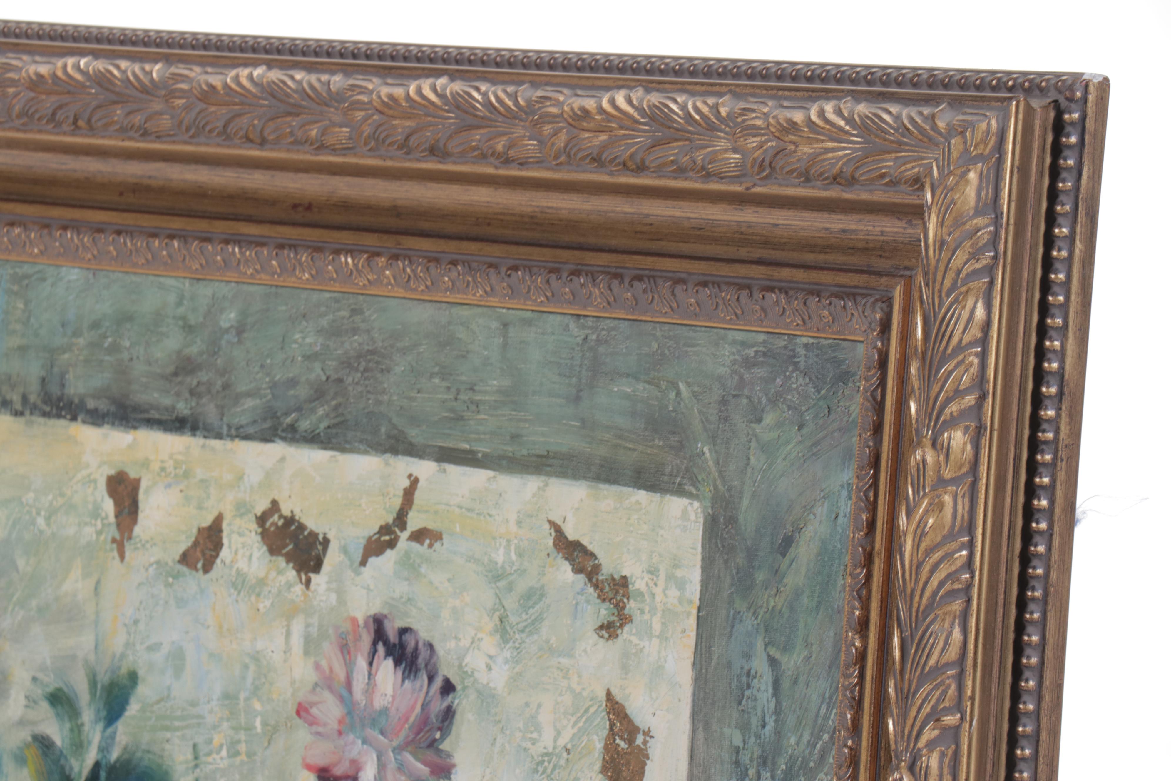 Ruth Wilcox Large-Scale Floral Still Life Oil Painting, Circa 2000