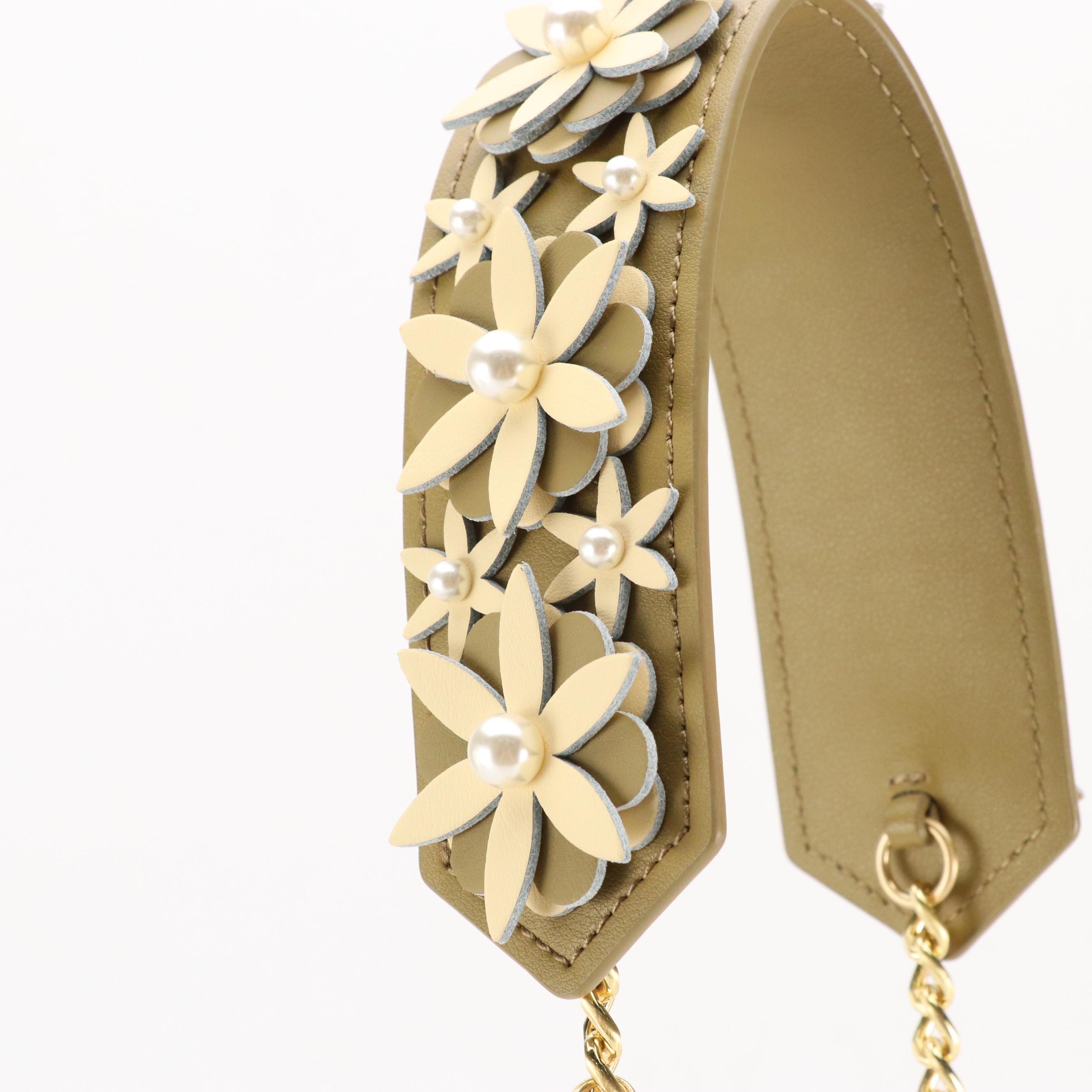 Zac Posen Earthette Floral Appliqué and Top Zip Shoulder Bags in Leather