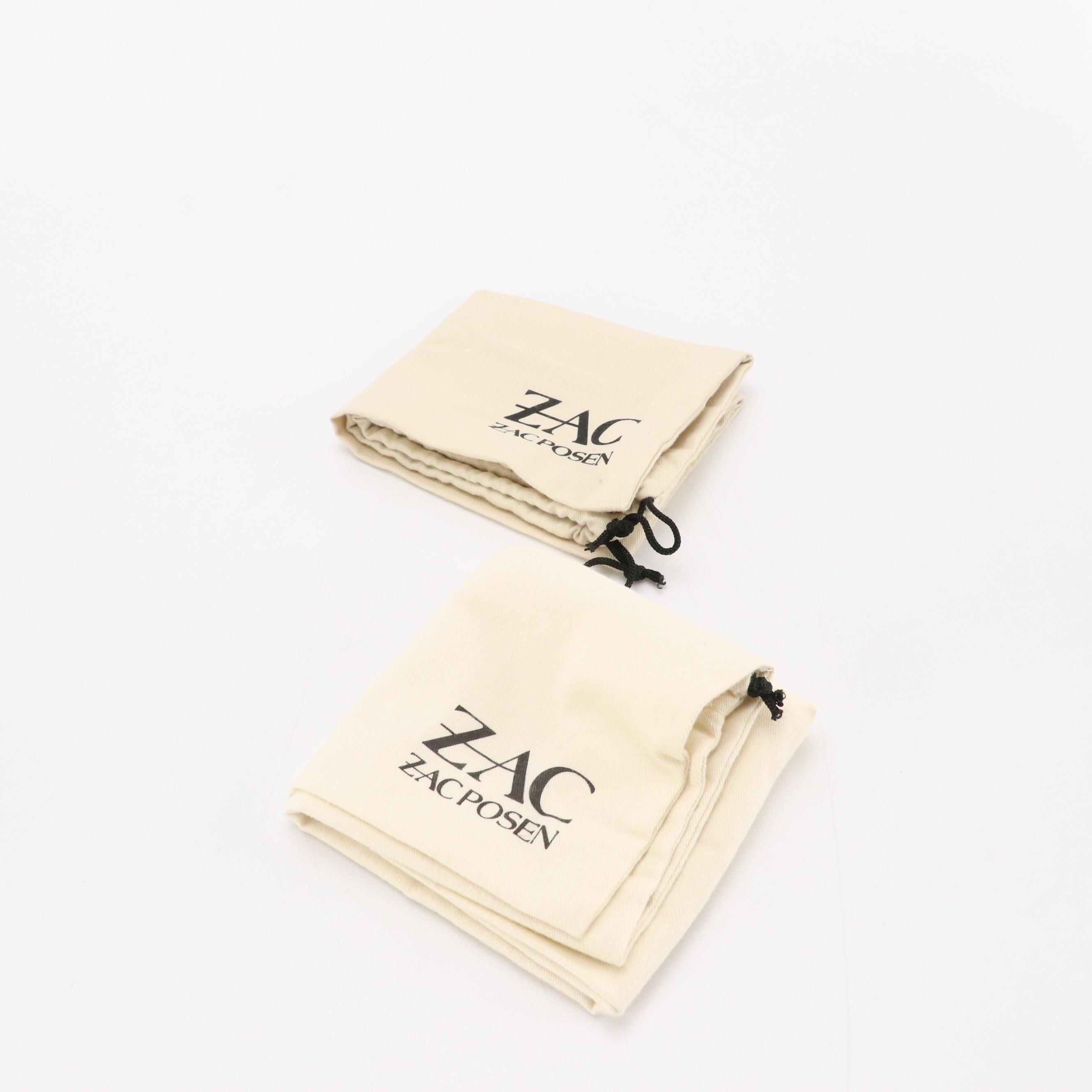 Zac Posen Earthette Floral Appliqué and Top Zip Shoulder Bags in Leather