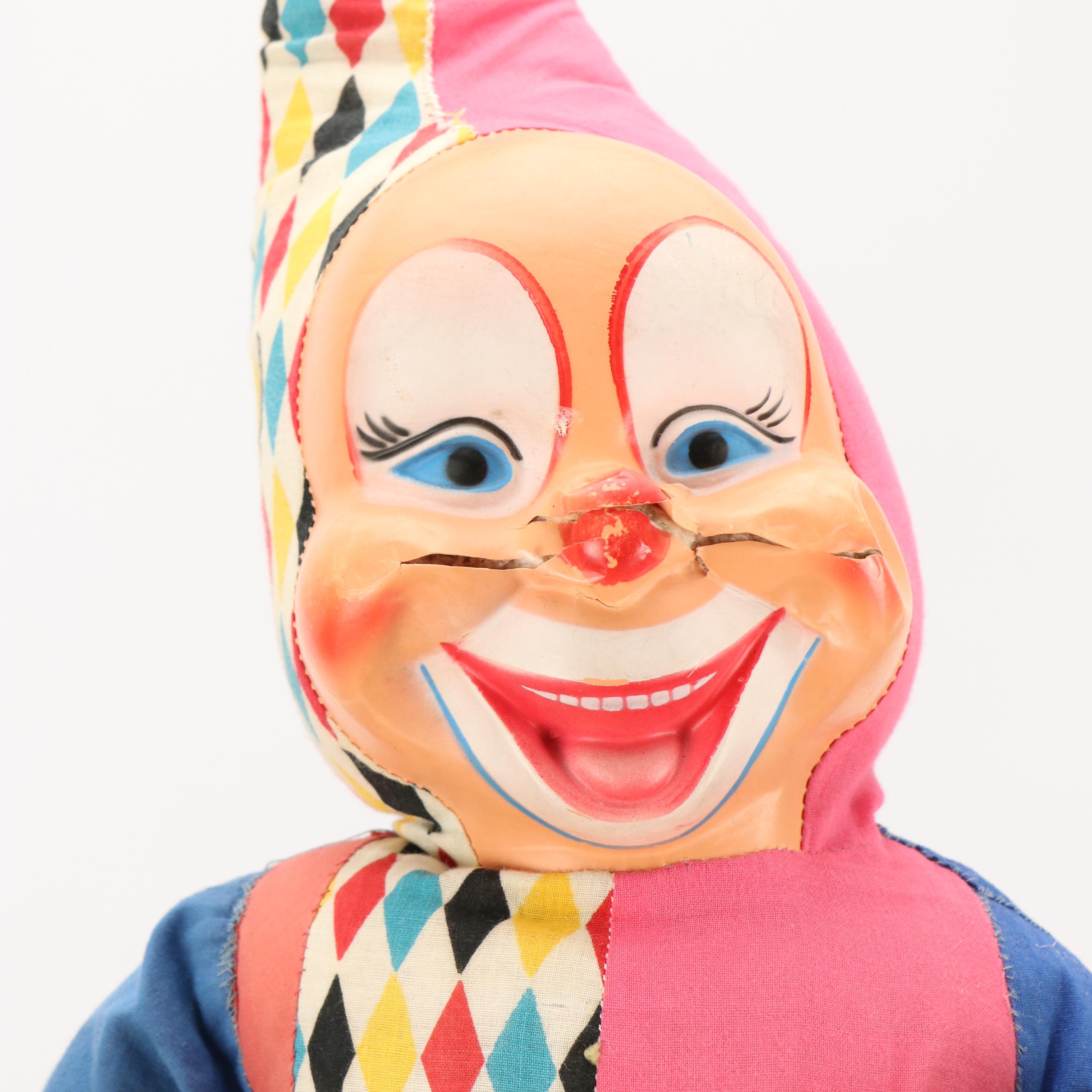Bozo the Clown with Gund Mfg. Co and Other Mask Face and Cloth Dolls