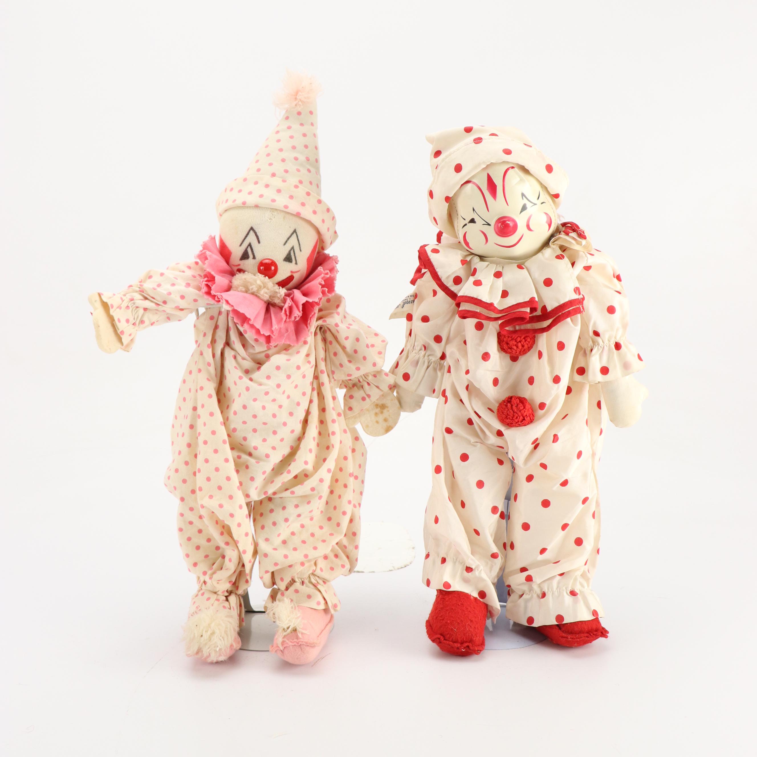 Bozo the Clown with Gund Mfg. Co and Other Mask Face and Cloth Dolls