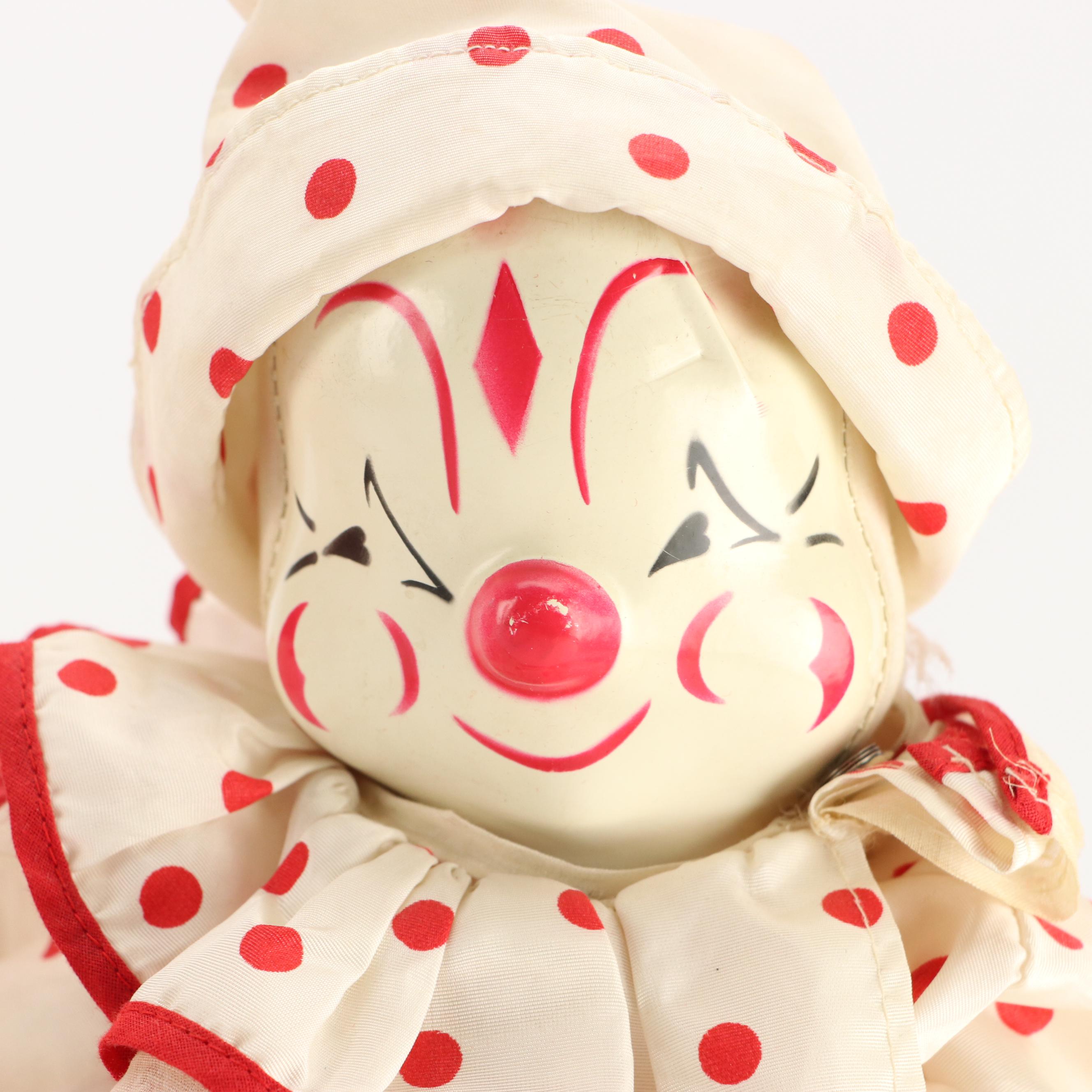 Bozo the Clown with Gund Mfg. Co and Other Mask Face and Cloth Dolls