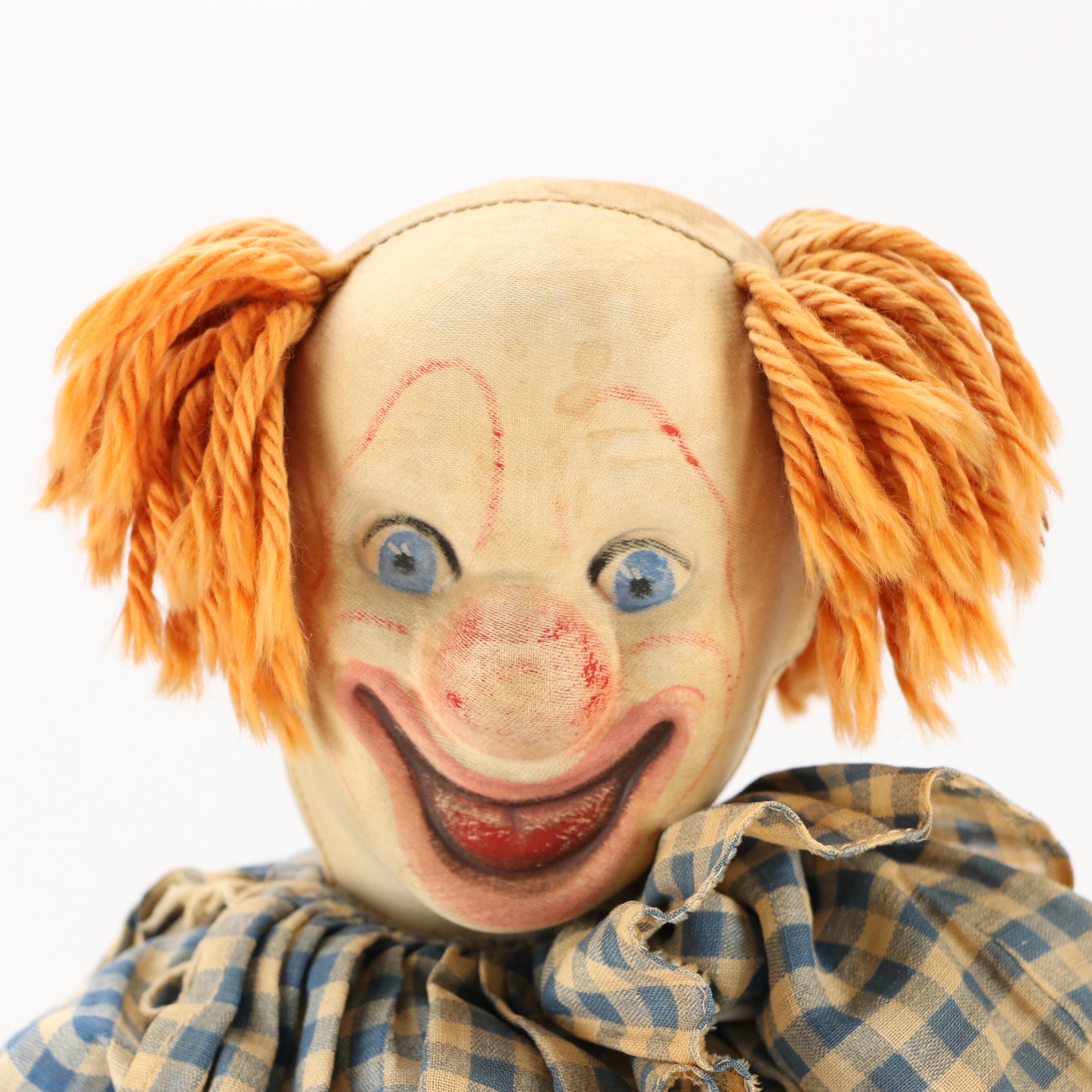 Bozo the Clown with Gund Mfg. Co and Other Mask Face and Cloth Dolls