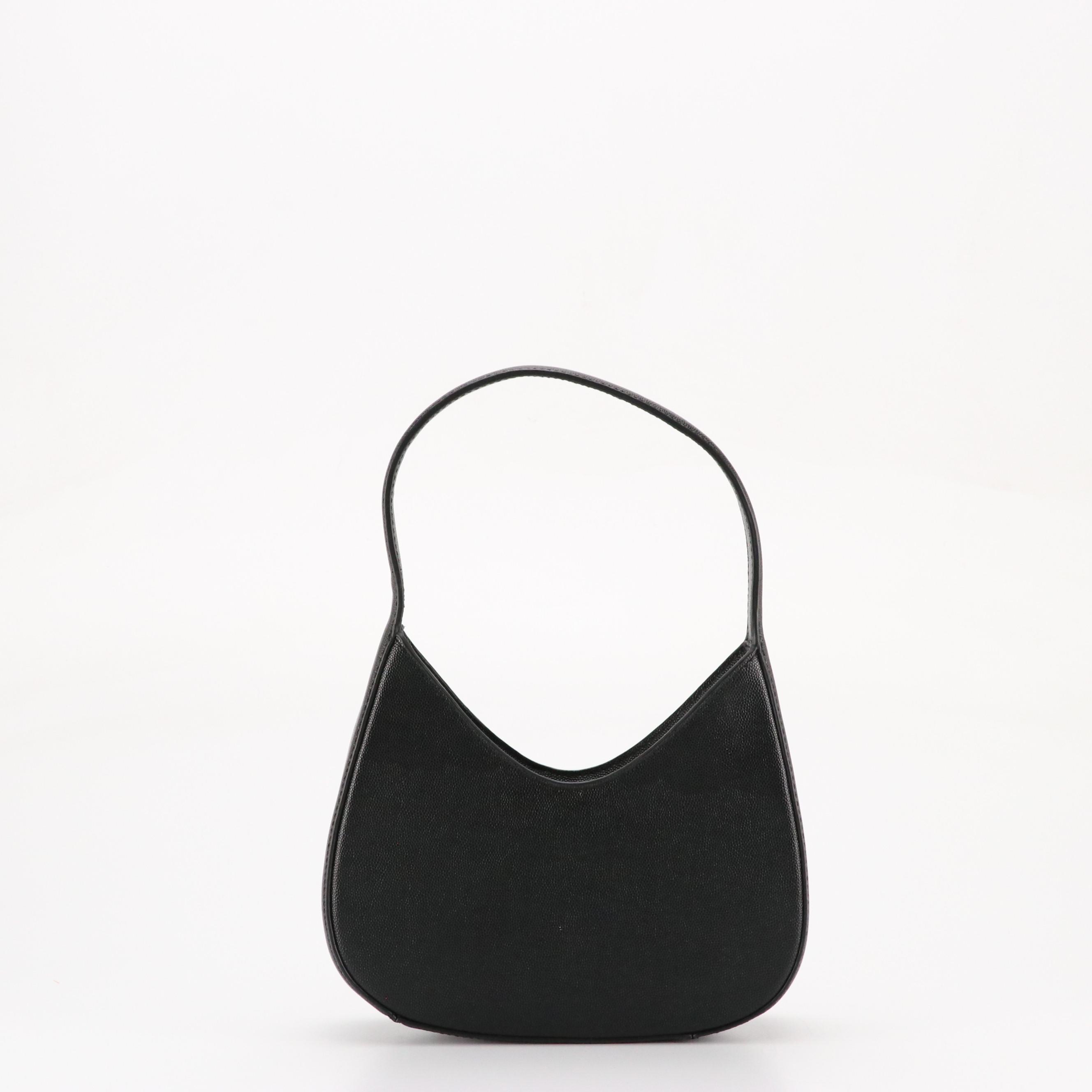 Karl Lagerfeld Small Desi Hobo Shoulder Bag in Embellished Black Grained Leather