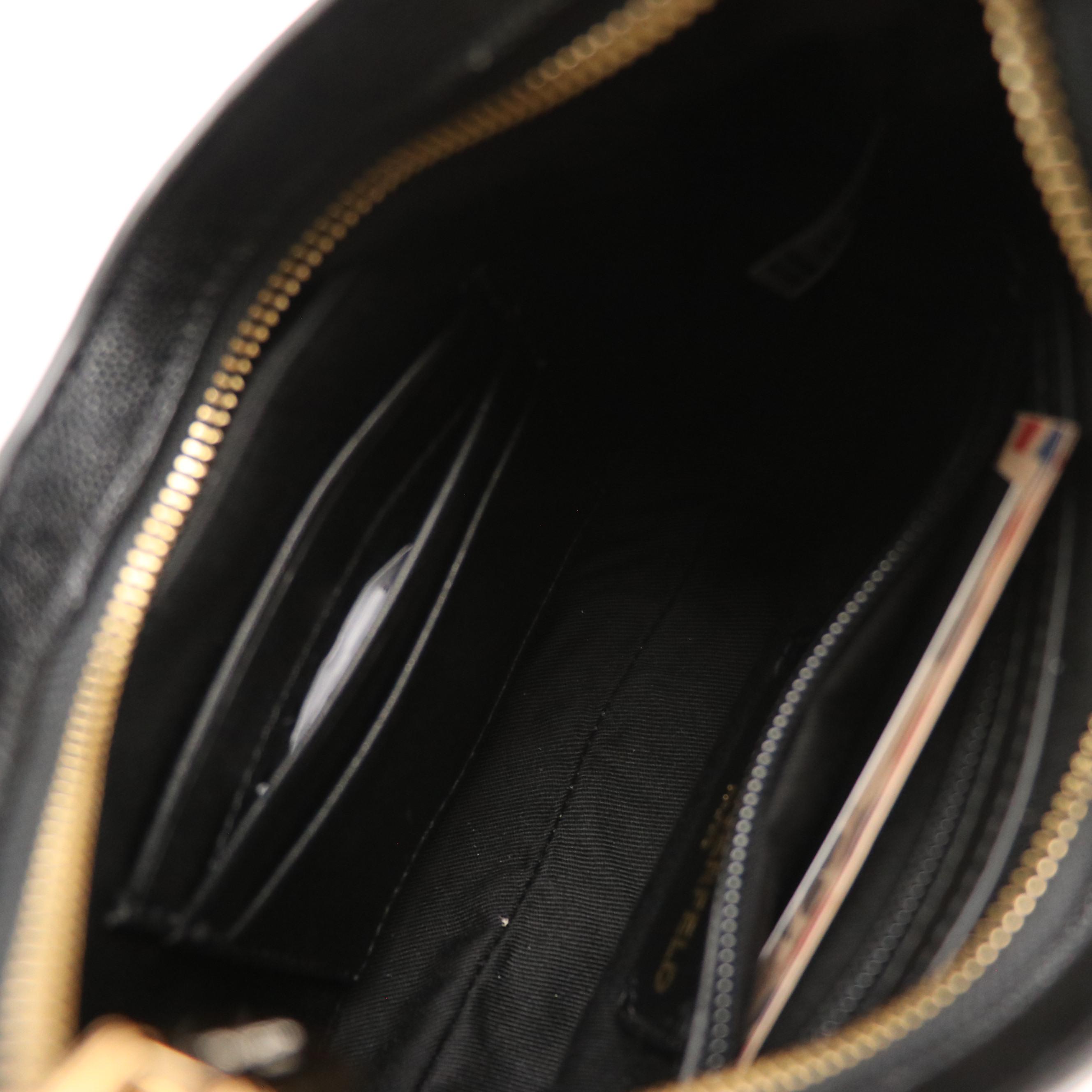 Karl Lagerfeld Small Desi Hobo Shoulder Bag in Embellished Black Grained Leather