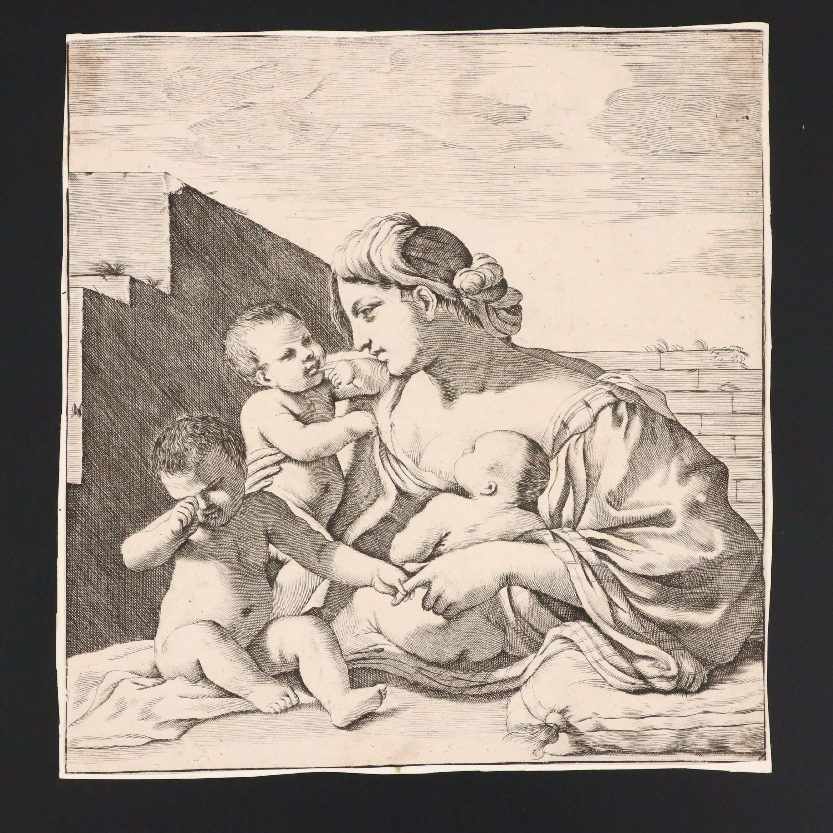 Antique Italian School Intaglio Engravings, 17th and 18th Century
