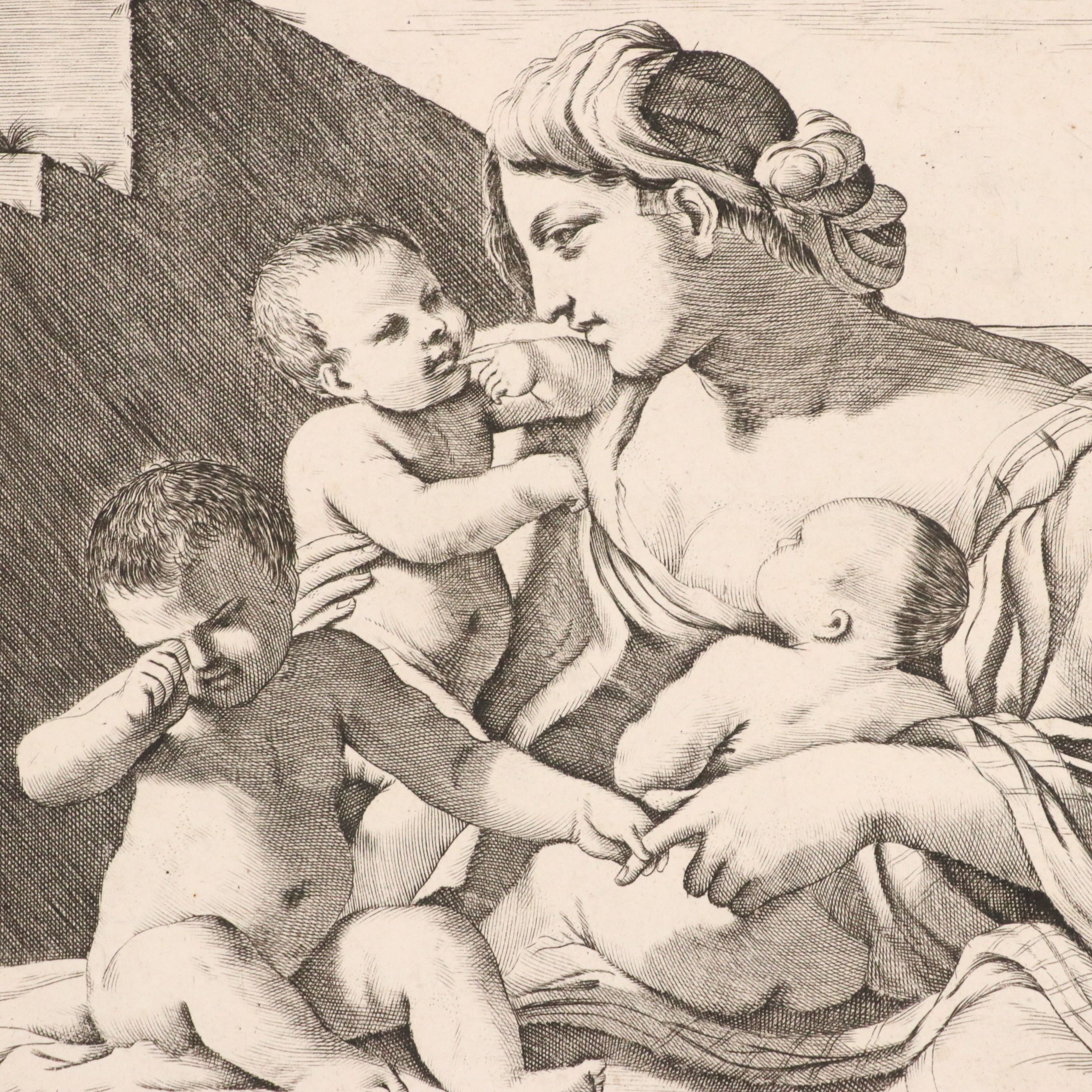 Antique Italian School Intaglio Engravings, 17th and 18th Century