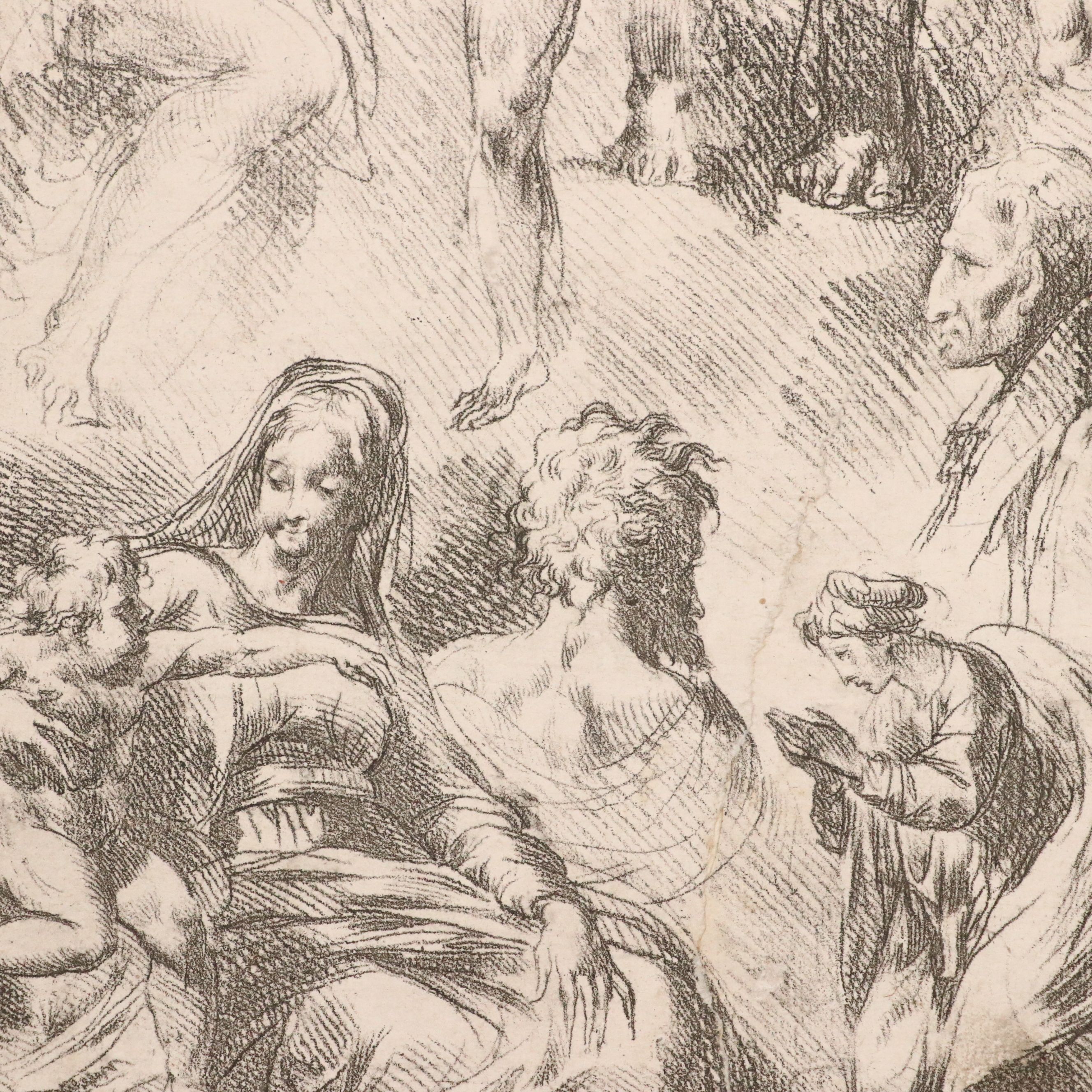 Antique Italian School Intaglio Engravings, 17th and 18th Century