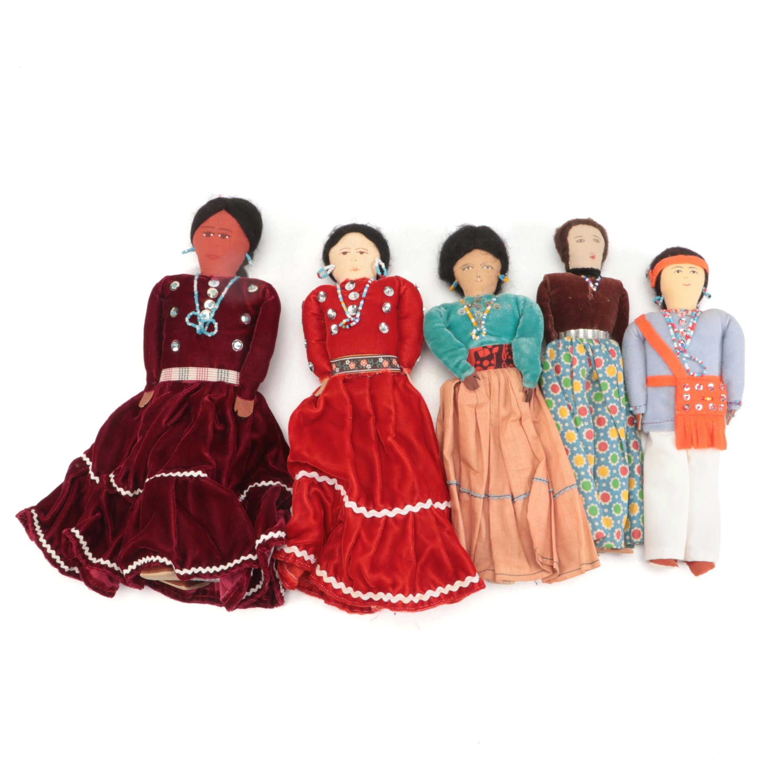 Handmade Navajo Cloth Dolls, Mid to Late 20th Century