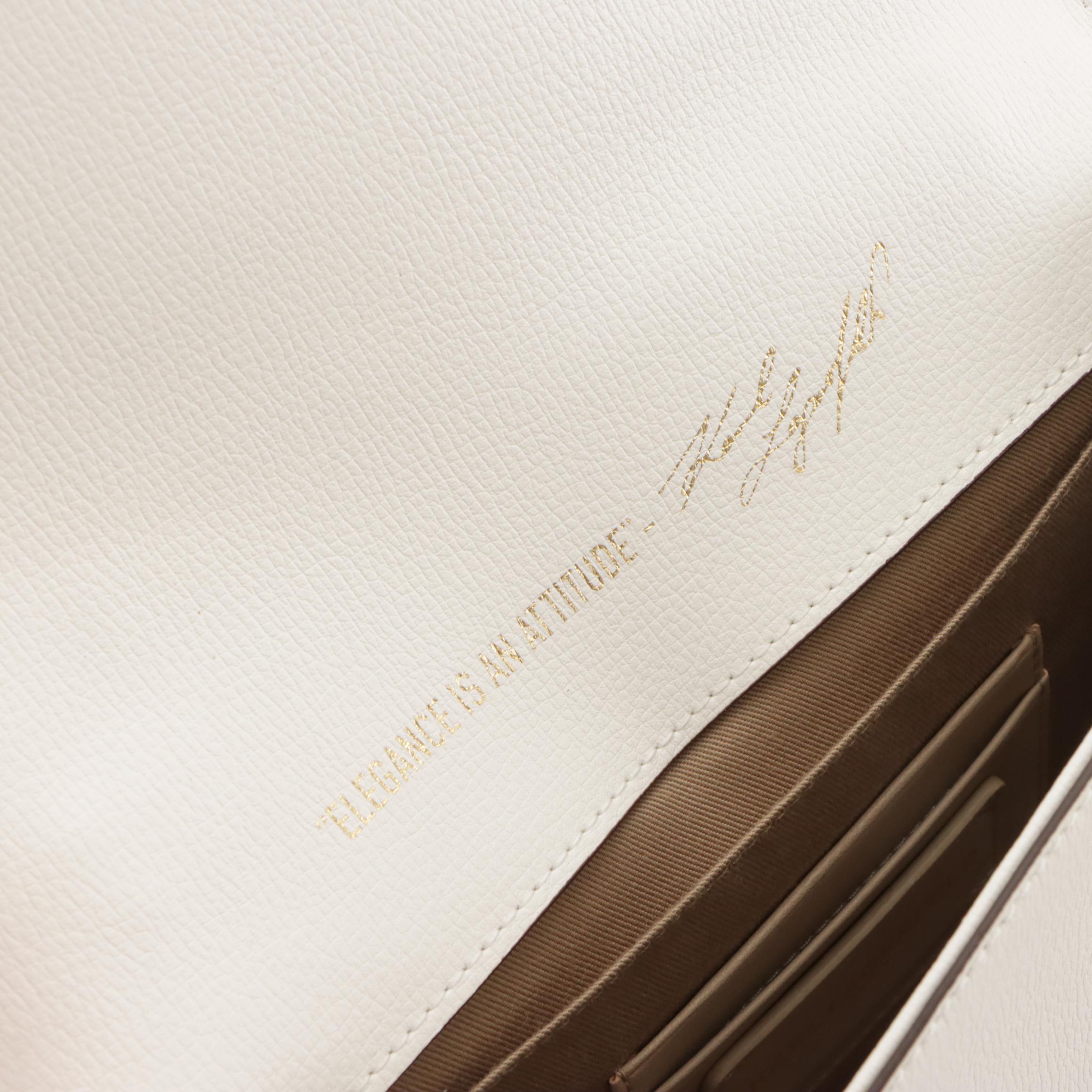 Karl Lagerfeld Simone Rose Embroidered Two-Way Bag in White Leather