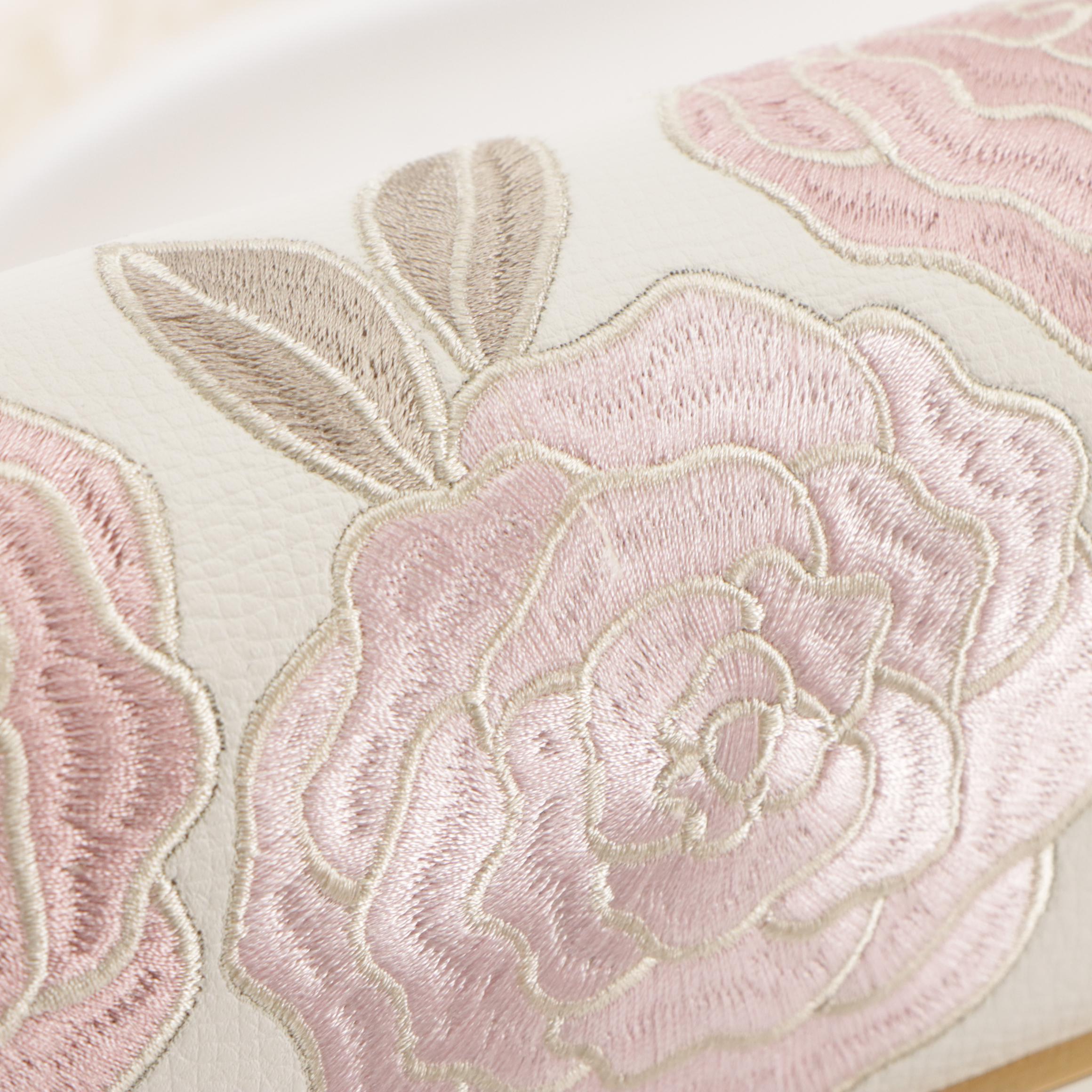 Karl Lagerfeld Simone Rose Embroidered Two-Way Bag in White Leather